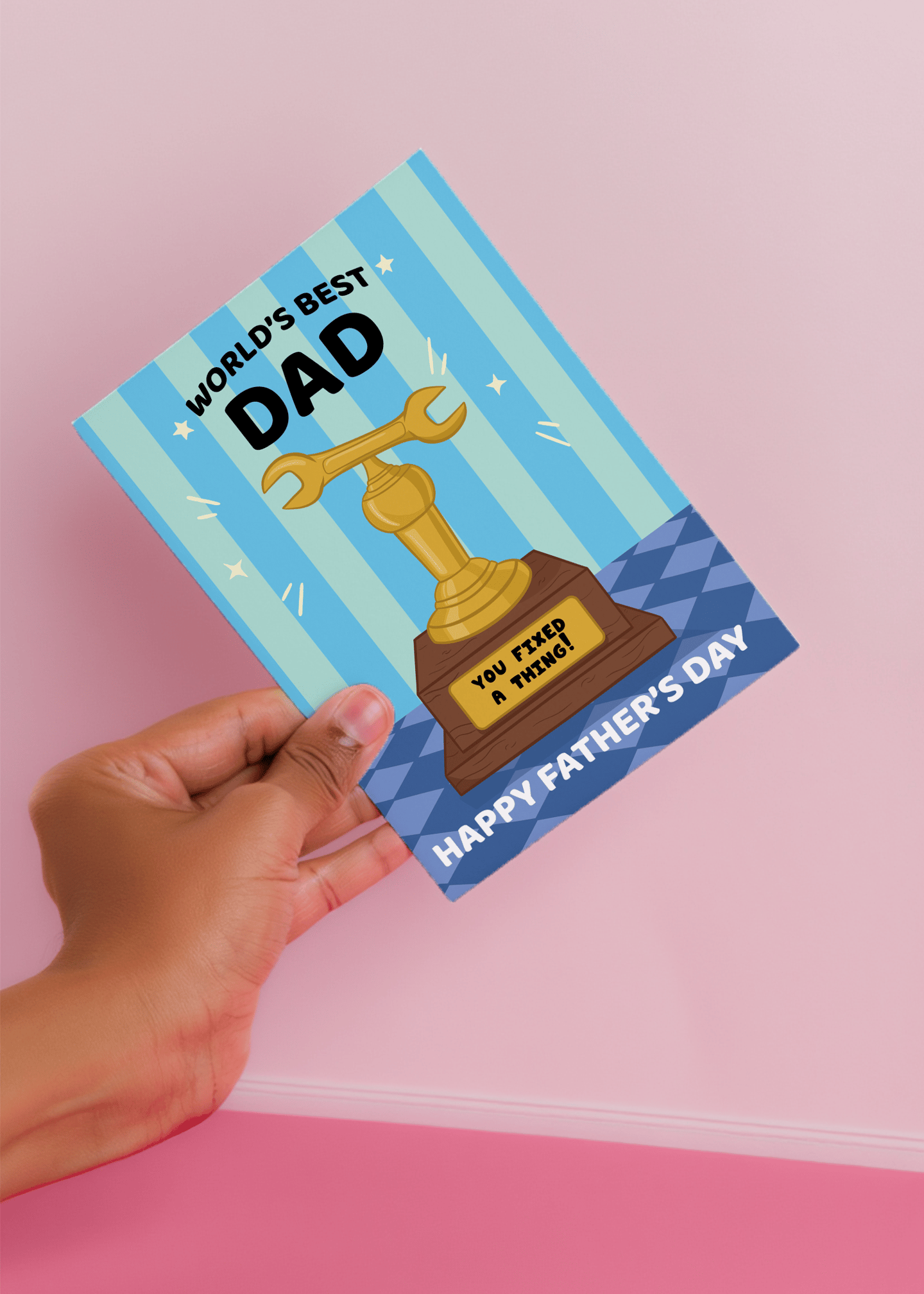 You Fixed a Thing! Trophy Card mockup 4