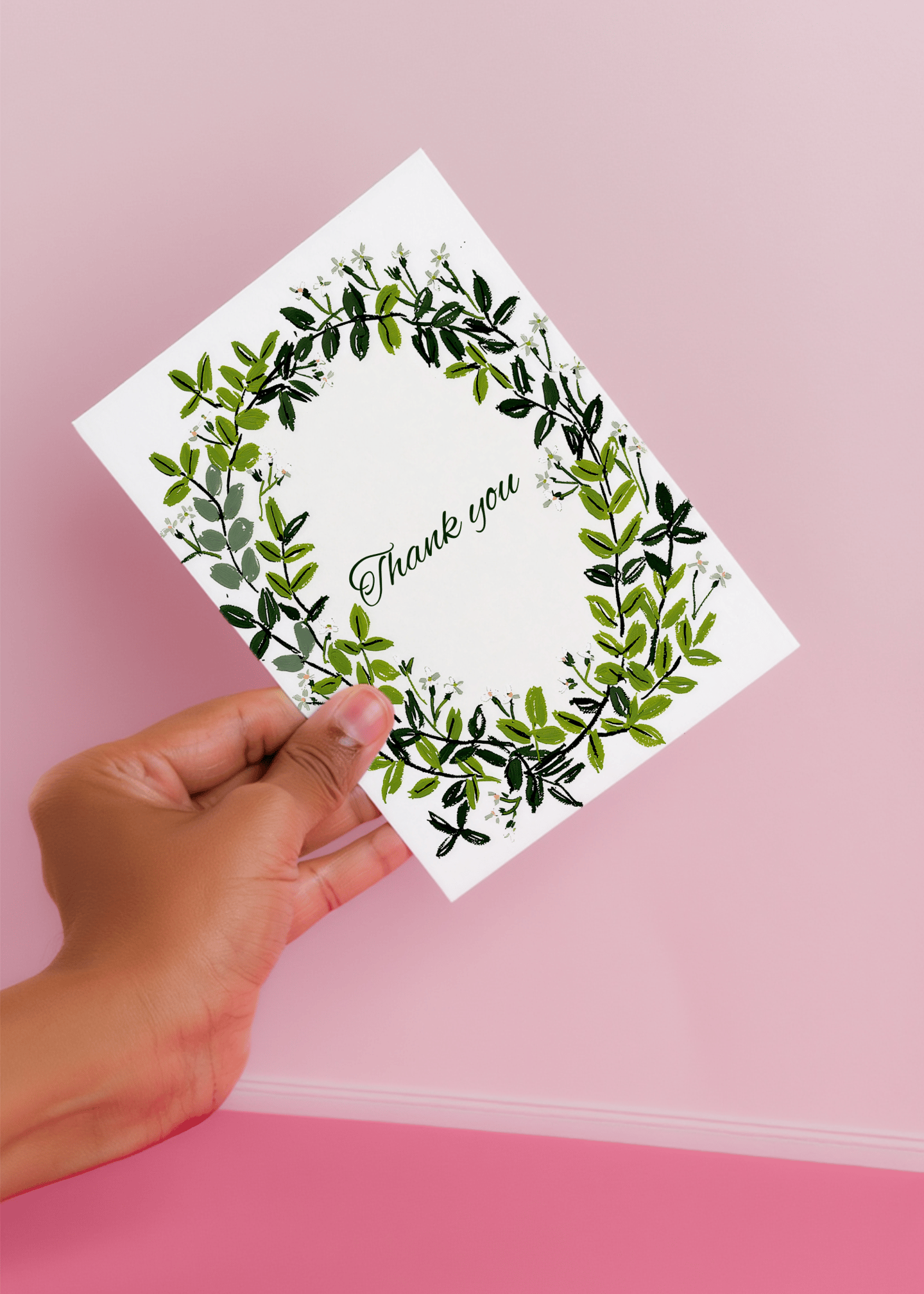 Greenery Wreath Thank You mockup 4