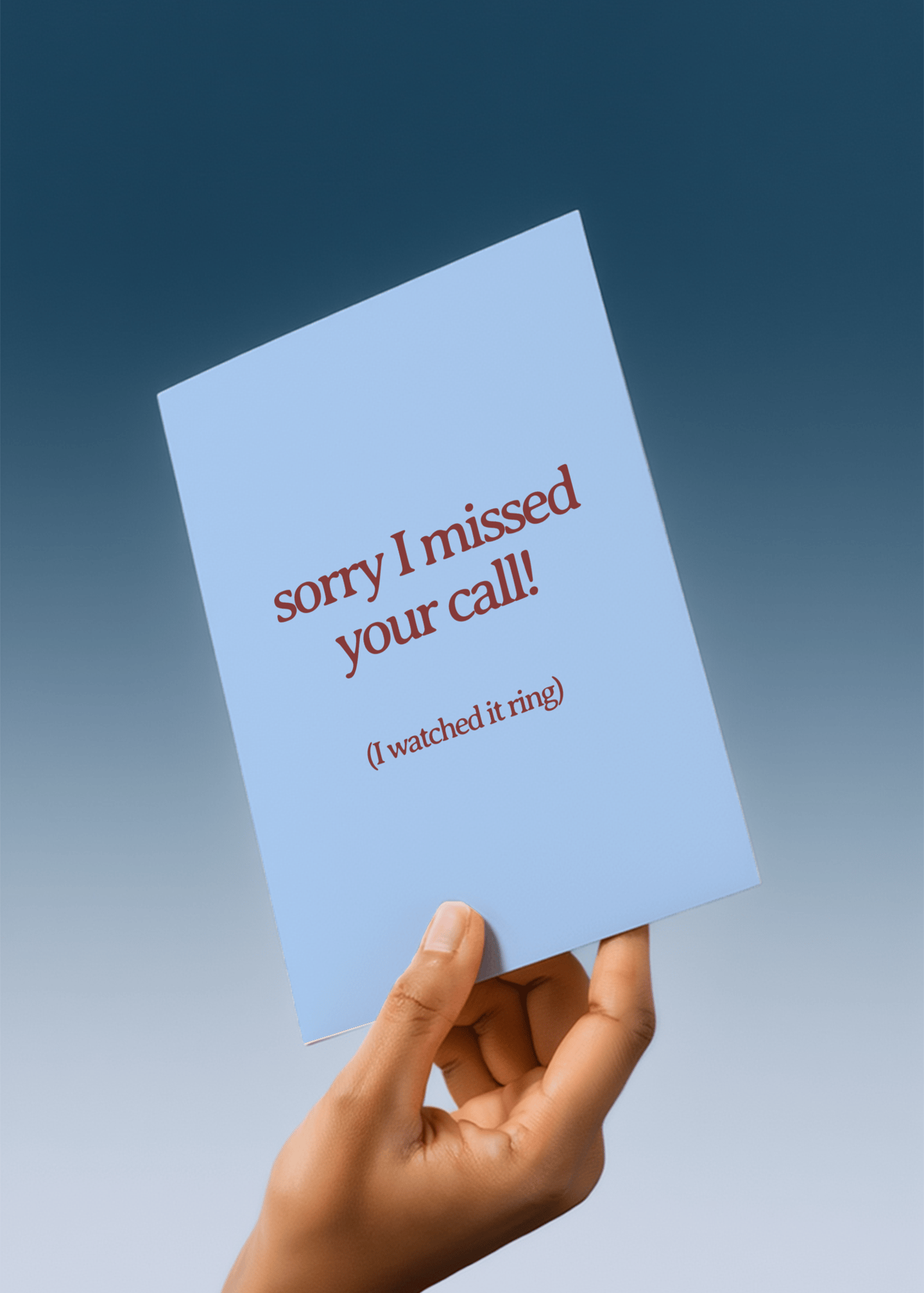 sorry i missed your call! mockup 4