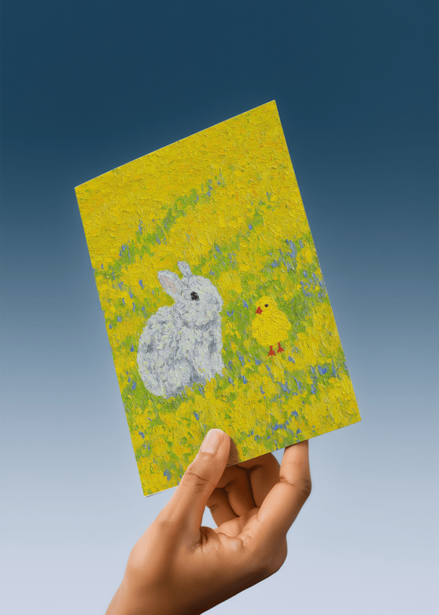 chick and bunny painting mockup 4