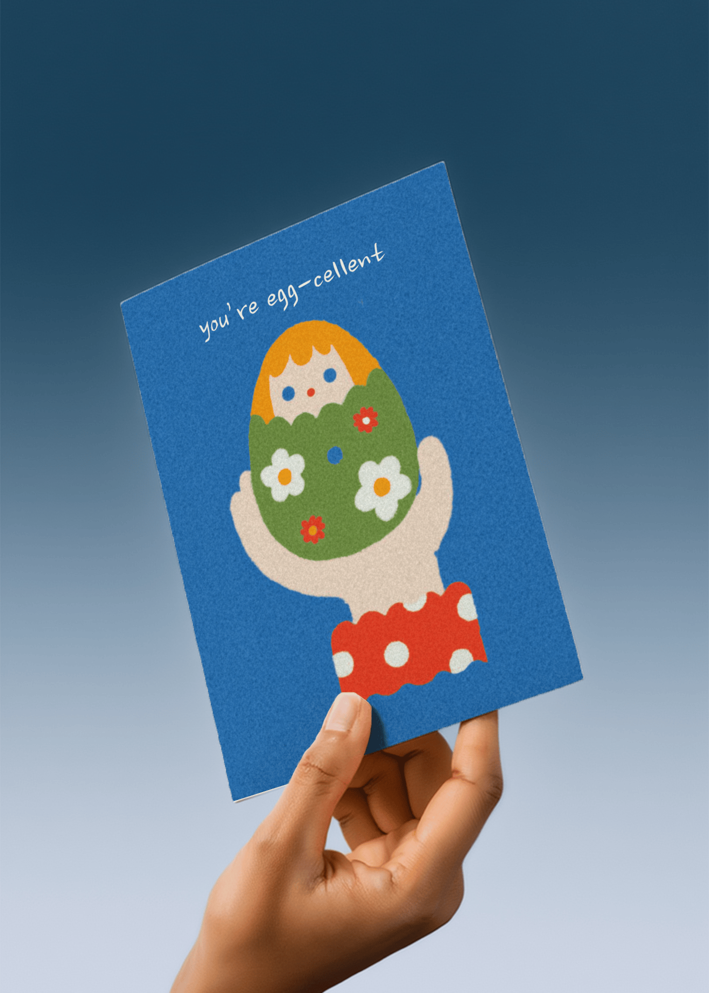 Egg-cellent Greeting Card mockup 4