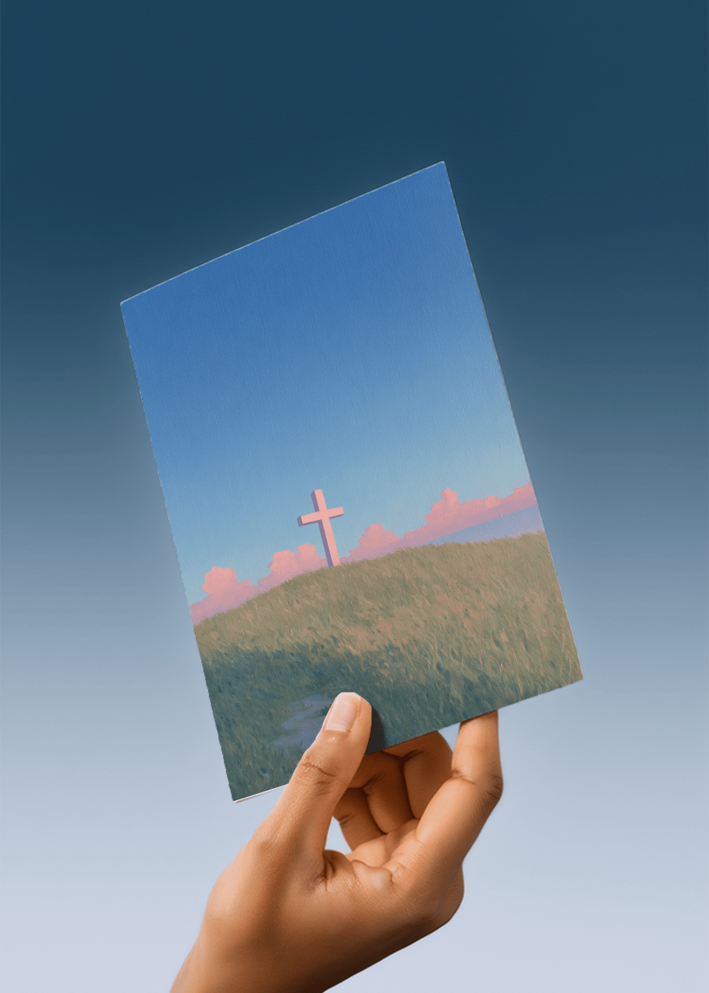 Peaceful Hillside Cross mockup 4