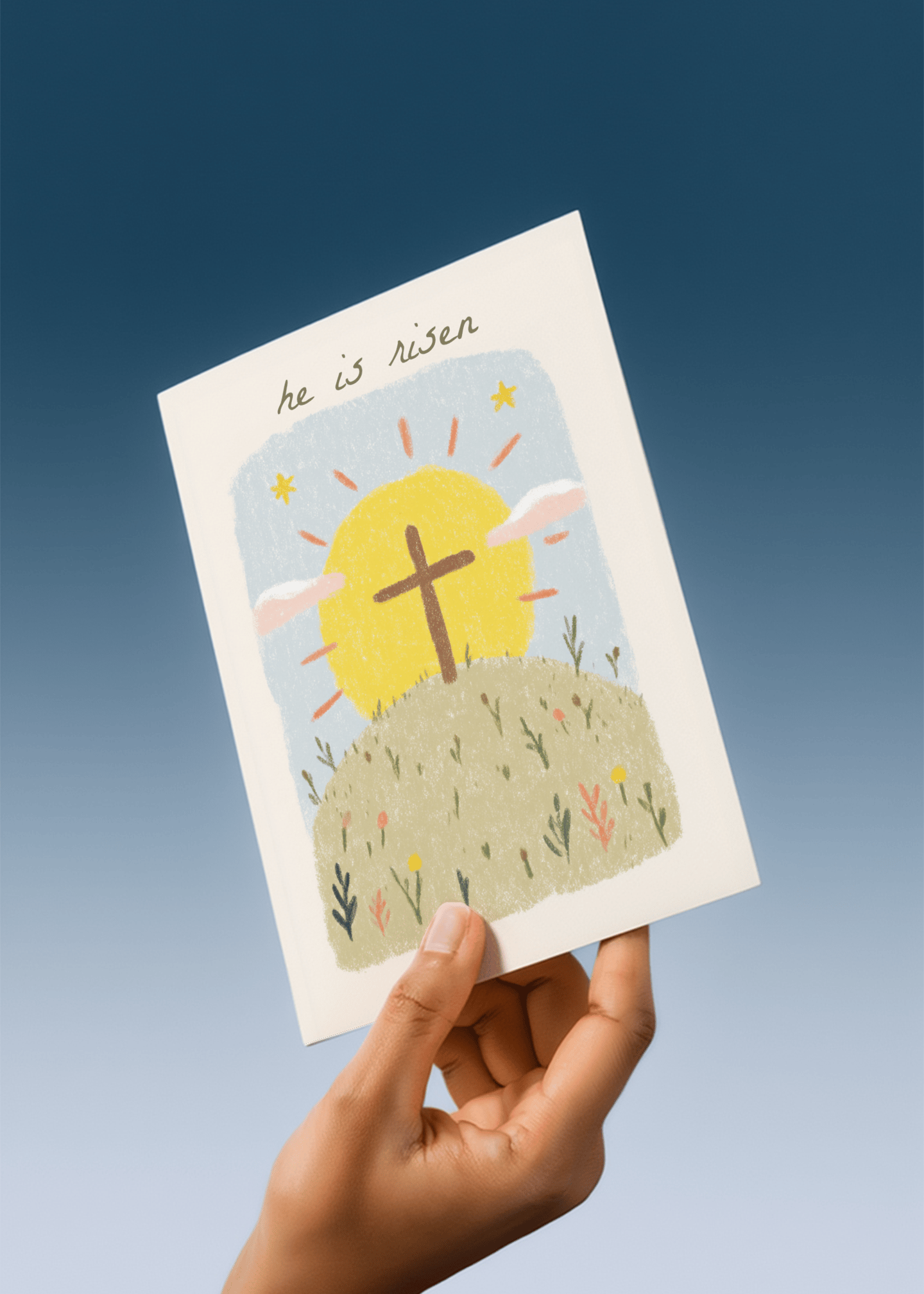 He Is Risen Easter Card mockup 4