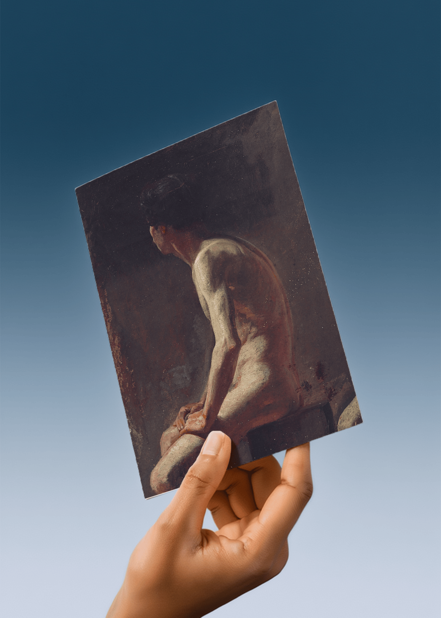 Artful pose on stool mockup 4