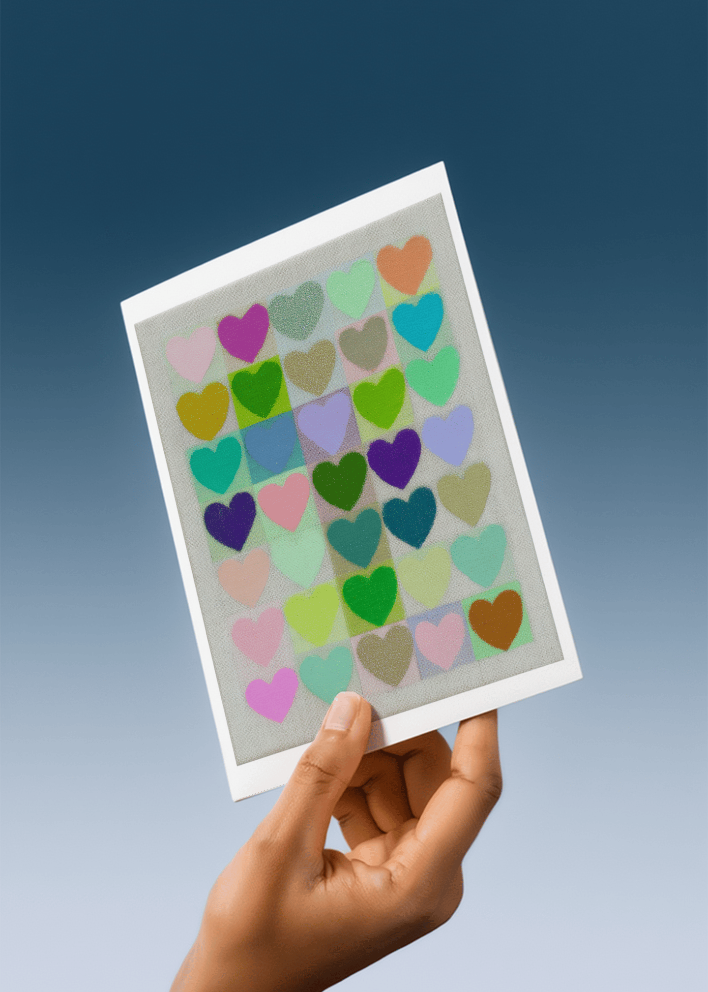 Colorful Heart Grid Card mockup 4