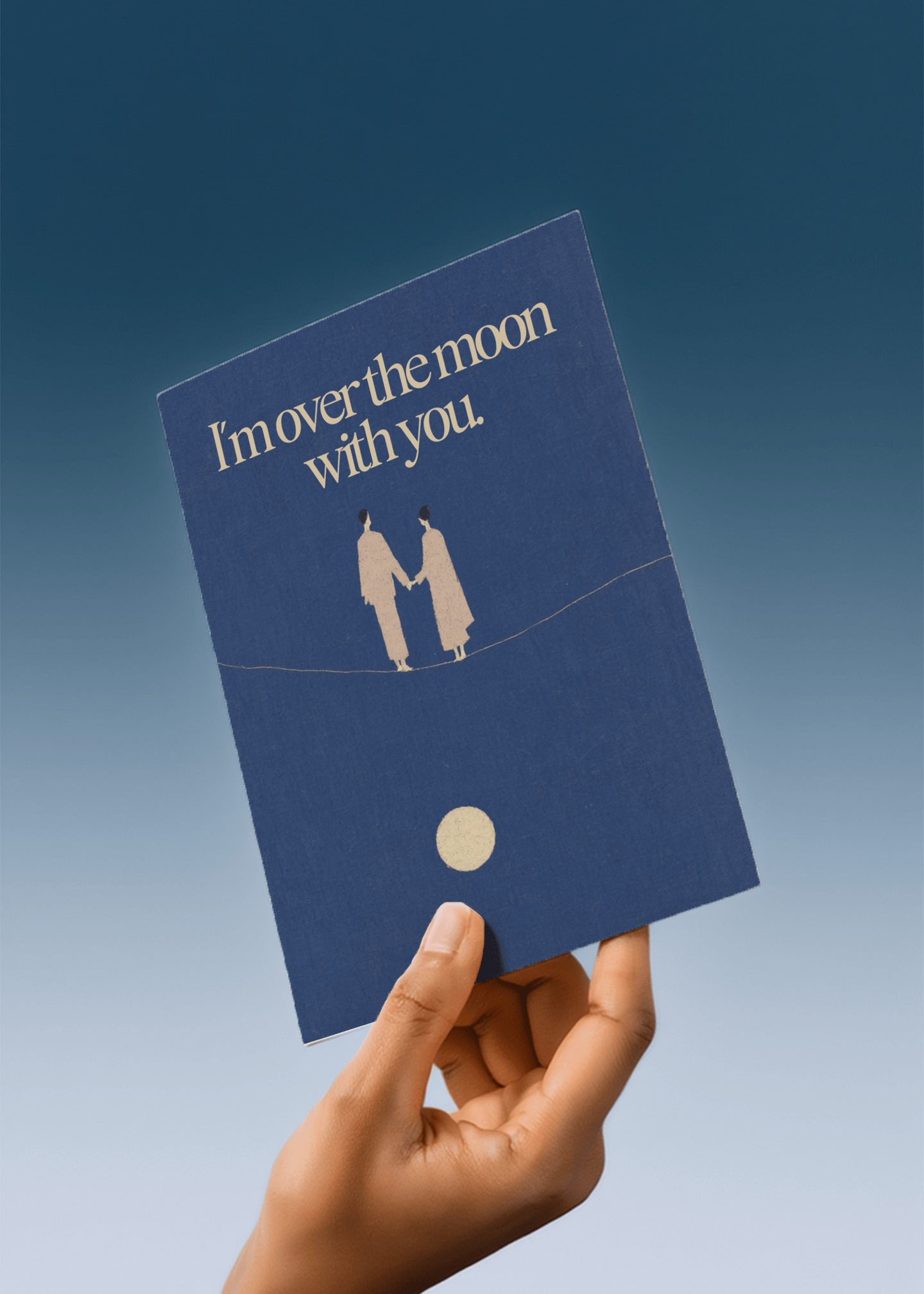 Over the Moon With You Card mockup 4