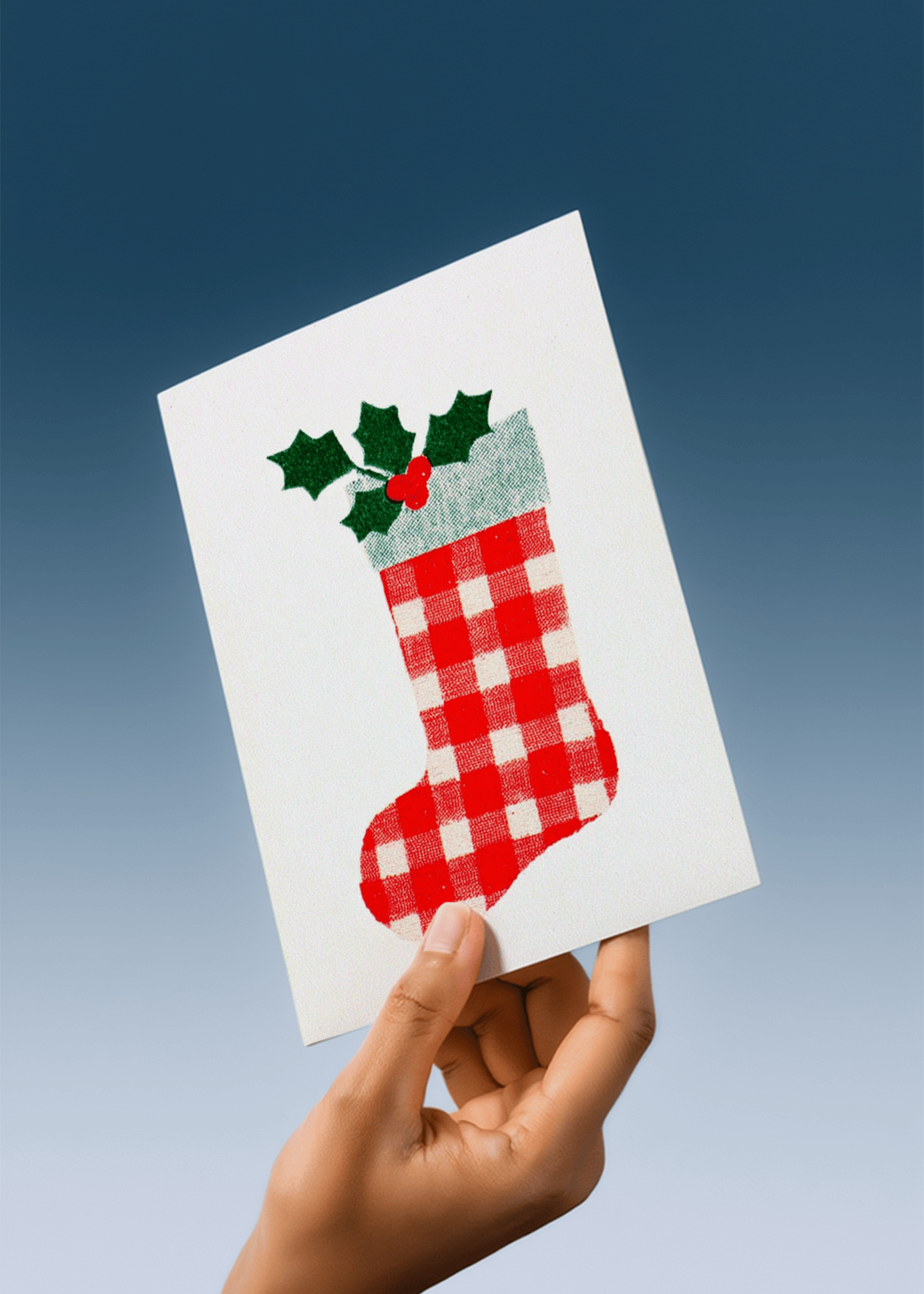 Festive Stocking Christmas Card mockup 4