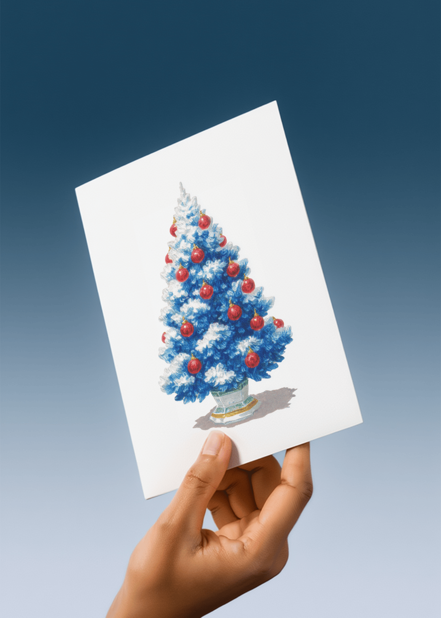 Sparkling Blue Christmas Tree mockup 4