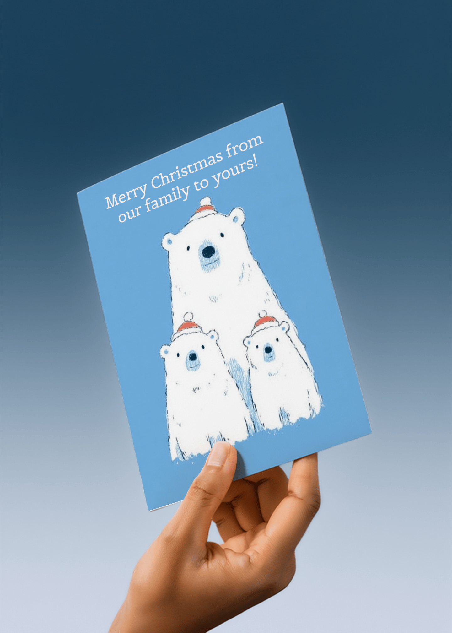 Cozy Polar Bear Christmas Card mockup 3