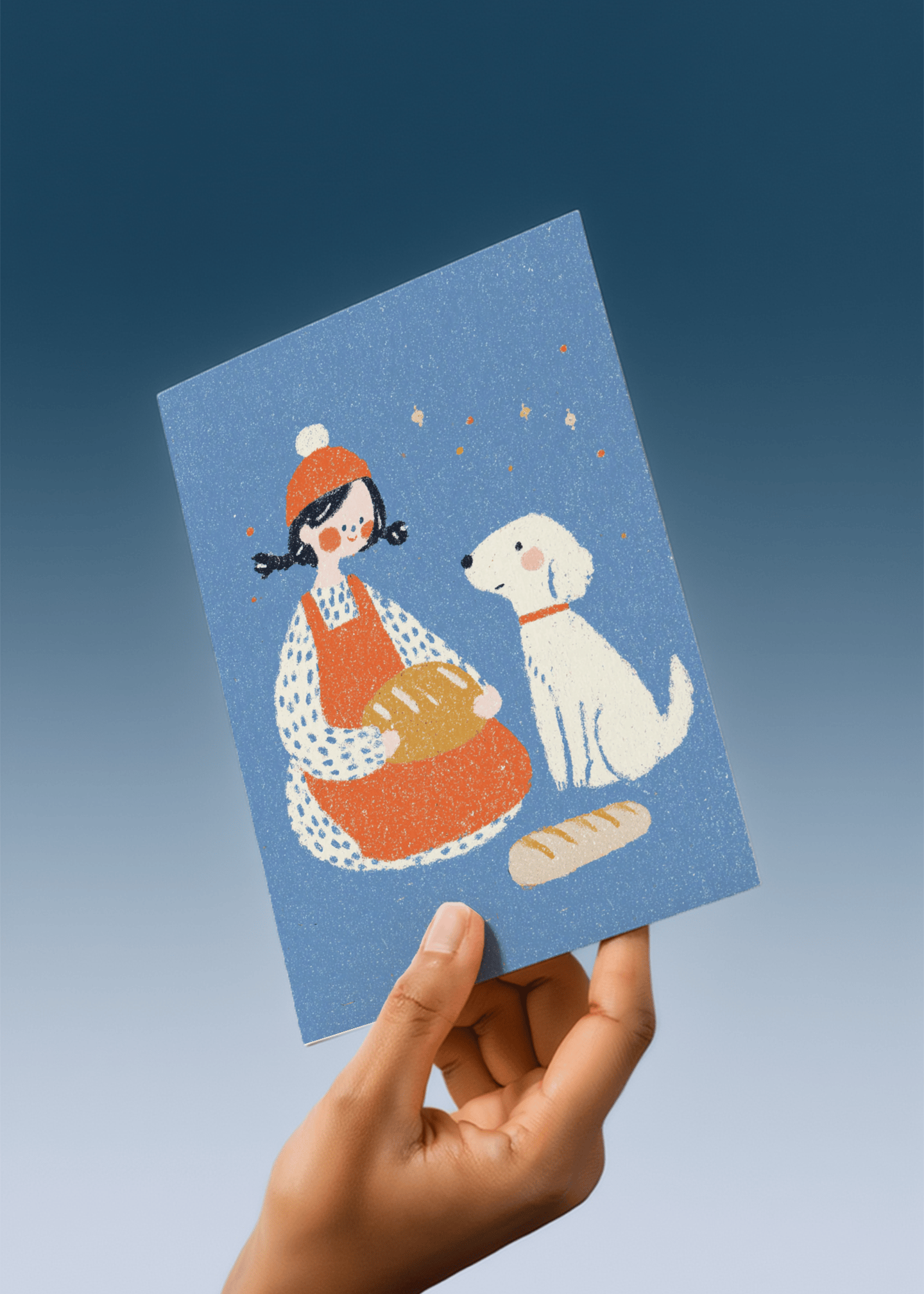 Warm Wishes with Bread and Furry Friend mockup 4