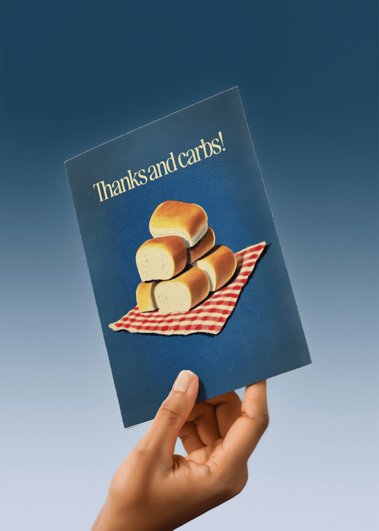 Thanks and Carbs Humor Card mockup 4