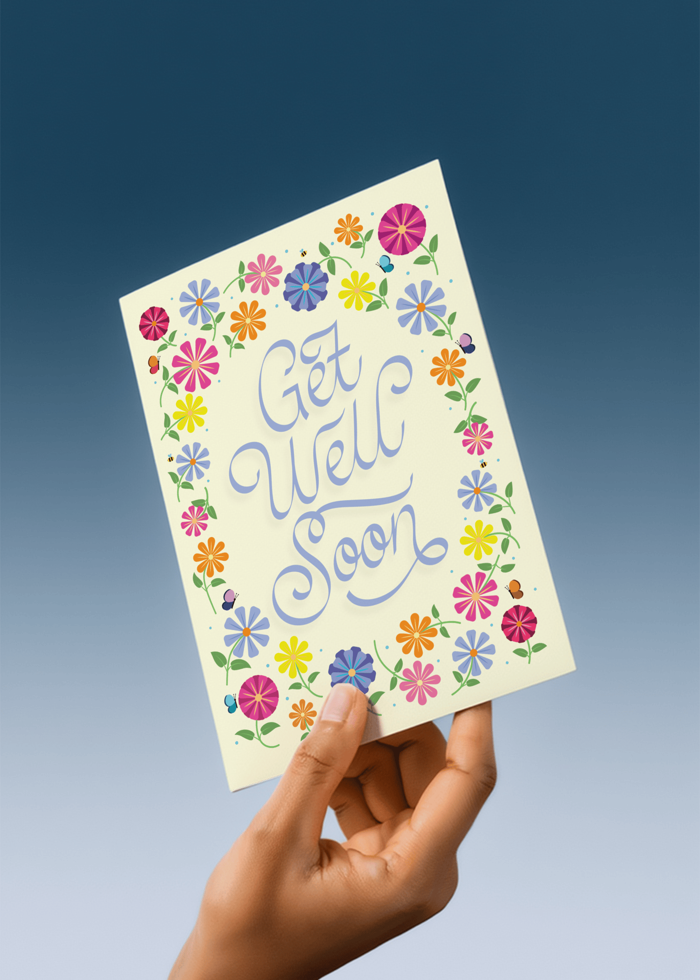 Bright Floral Get Well Soon Card mockup 4