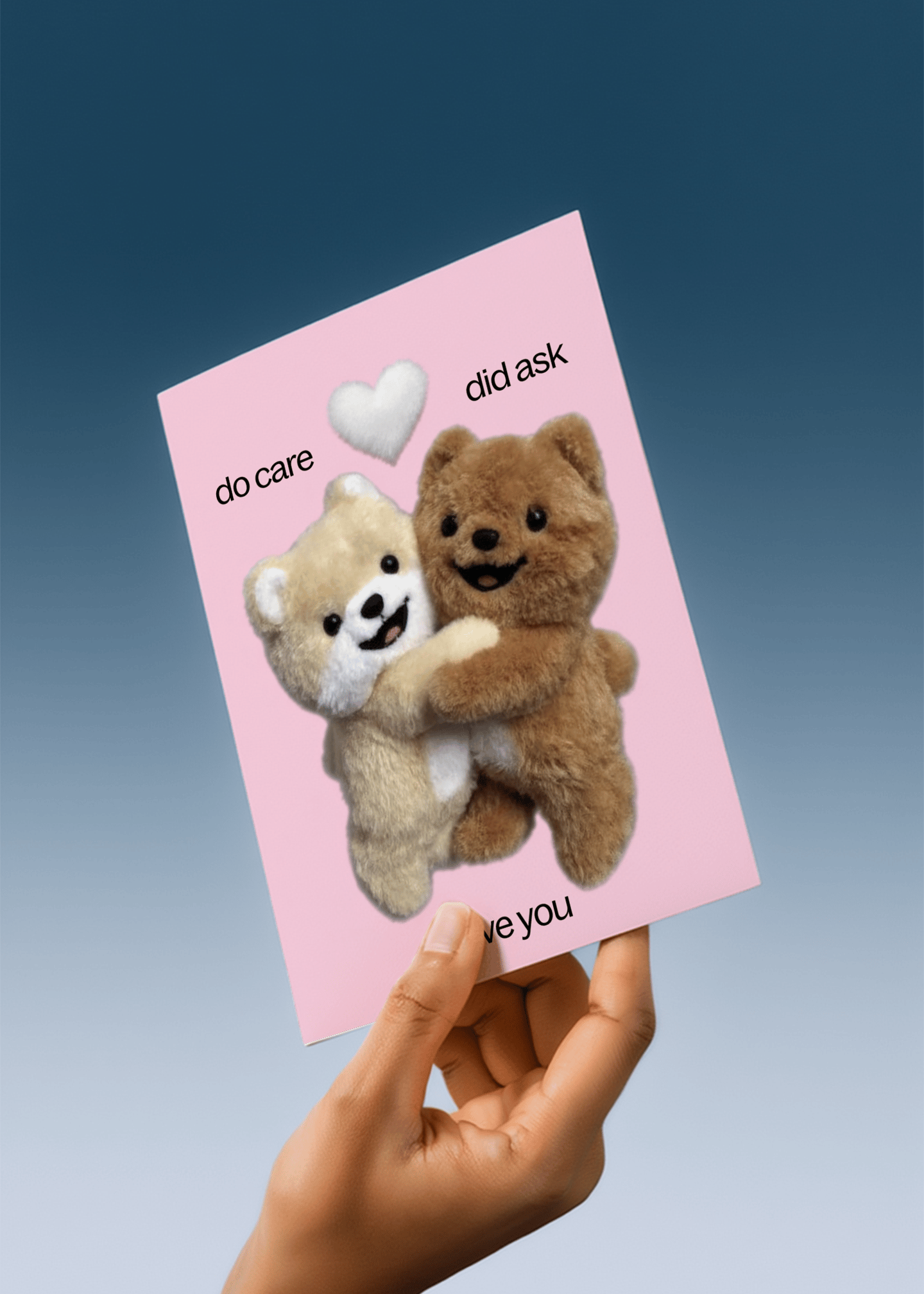 Cuddly Love & Care Card mockup 4