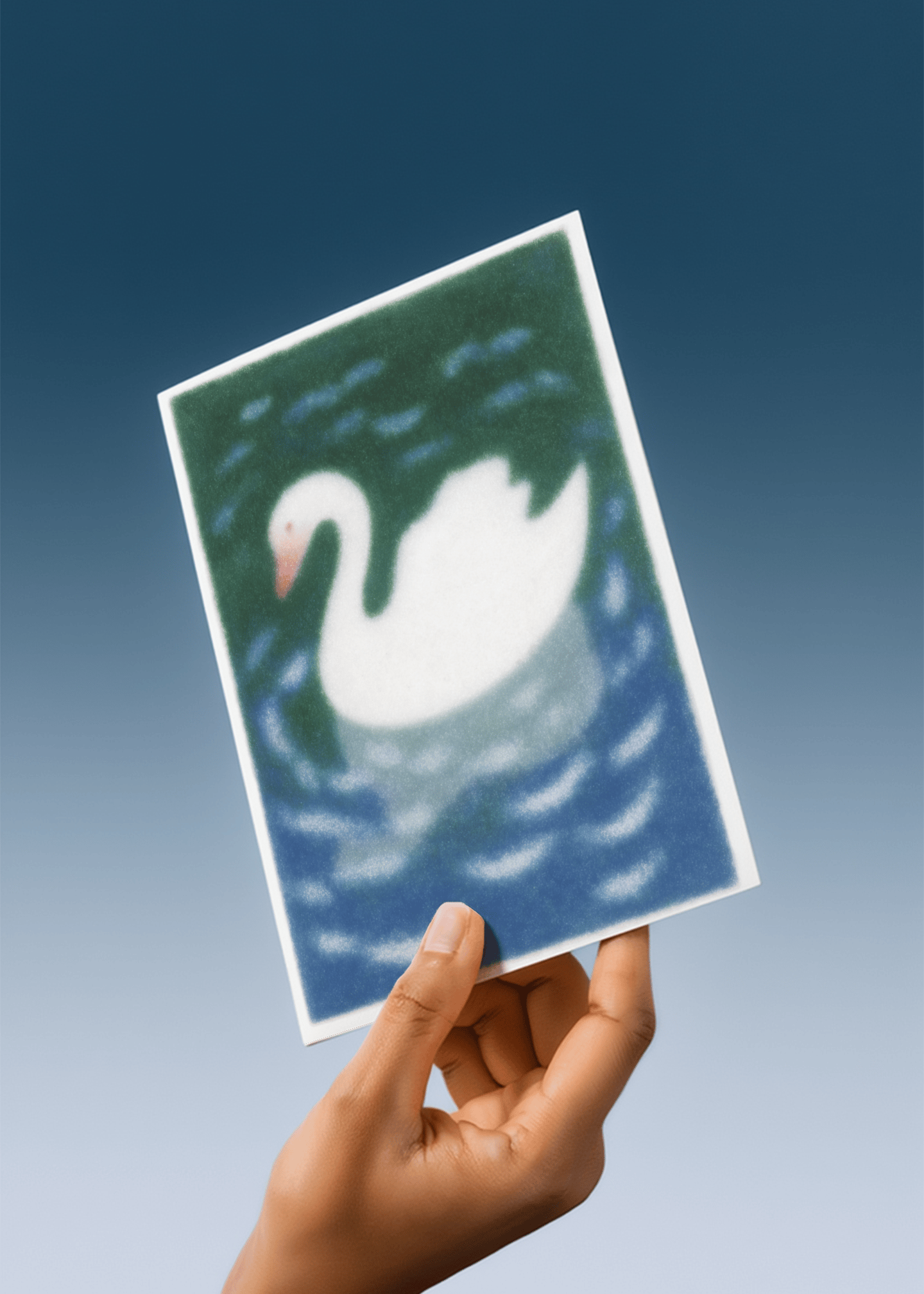 Tranquil Swan Greeting Card mockup 4