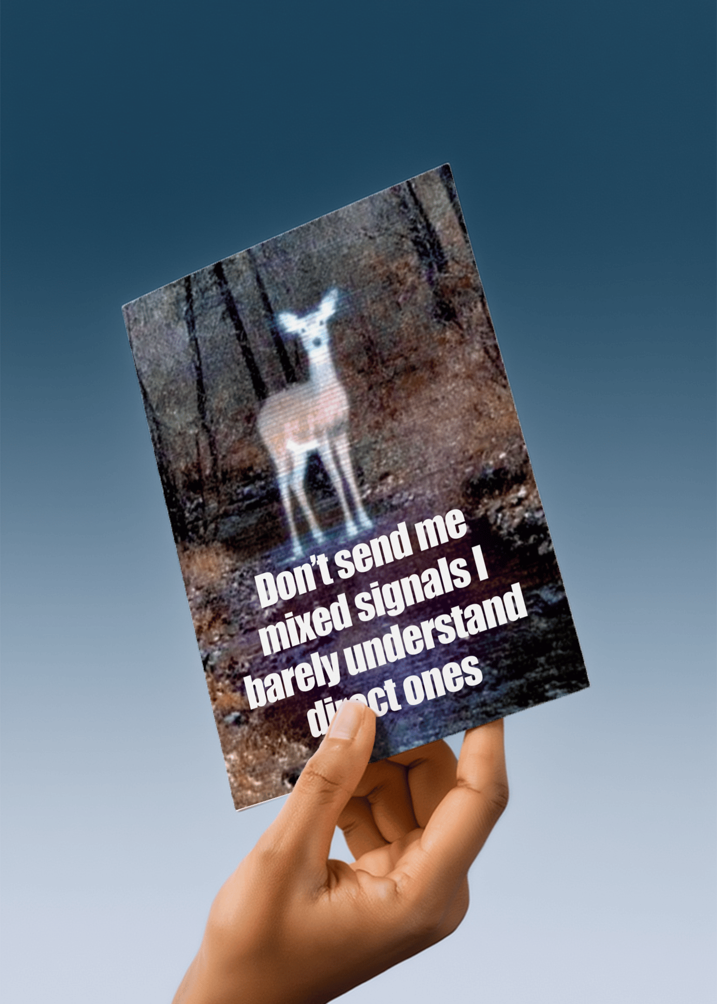 Funny Mixed Signals Joke Card mockup 4