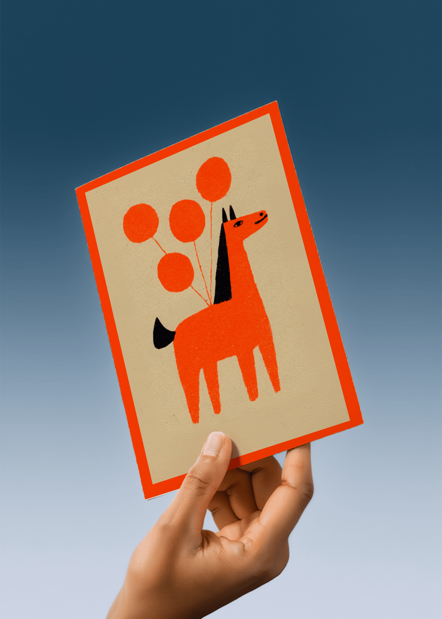 Colorful Balloon Pony Card mockup 4
