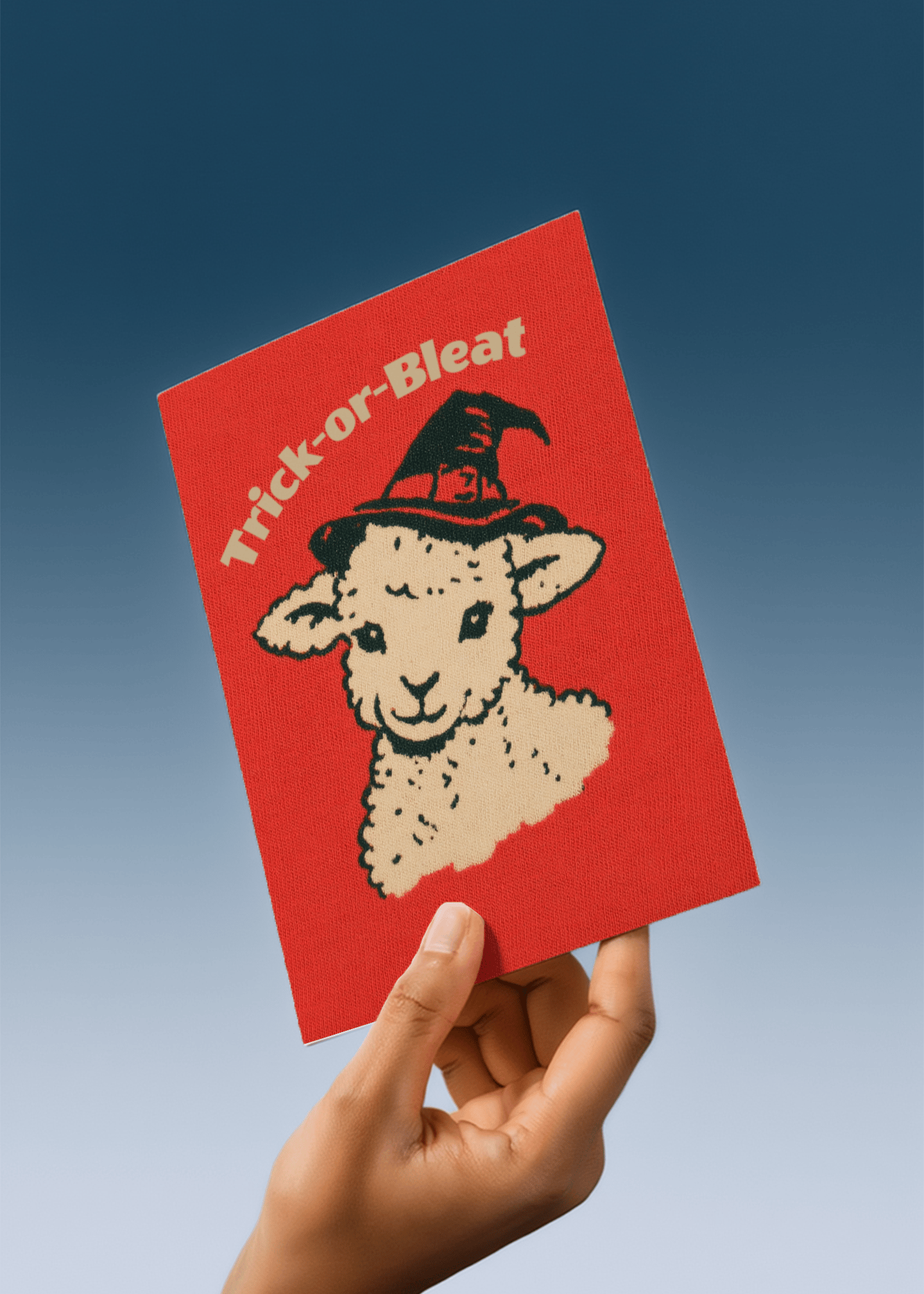 Adorable Halloween Lamb Card mockup 4