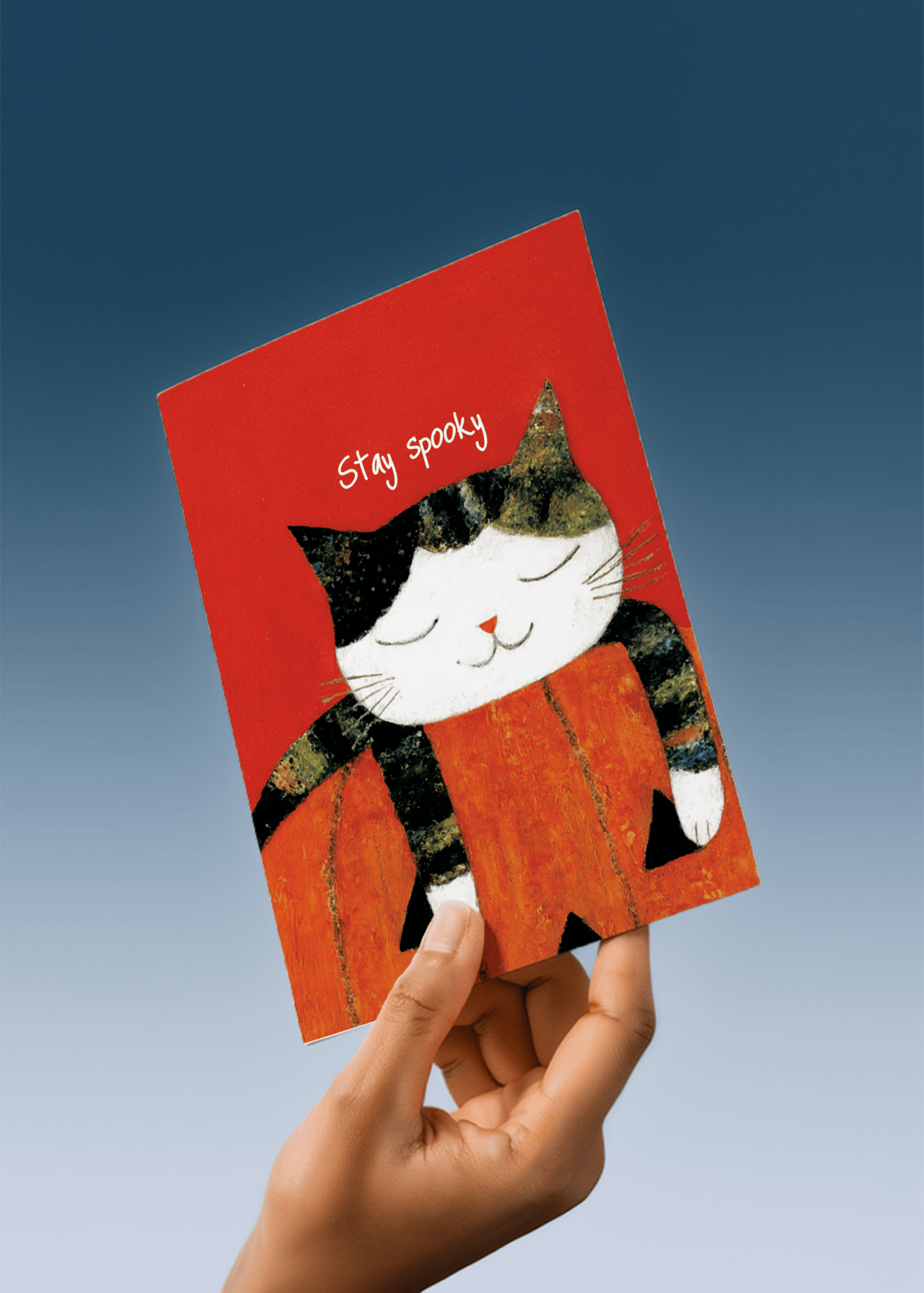 Cute Cat Halloween Card mockup 4