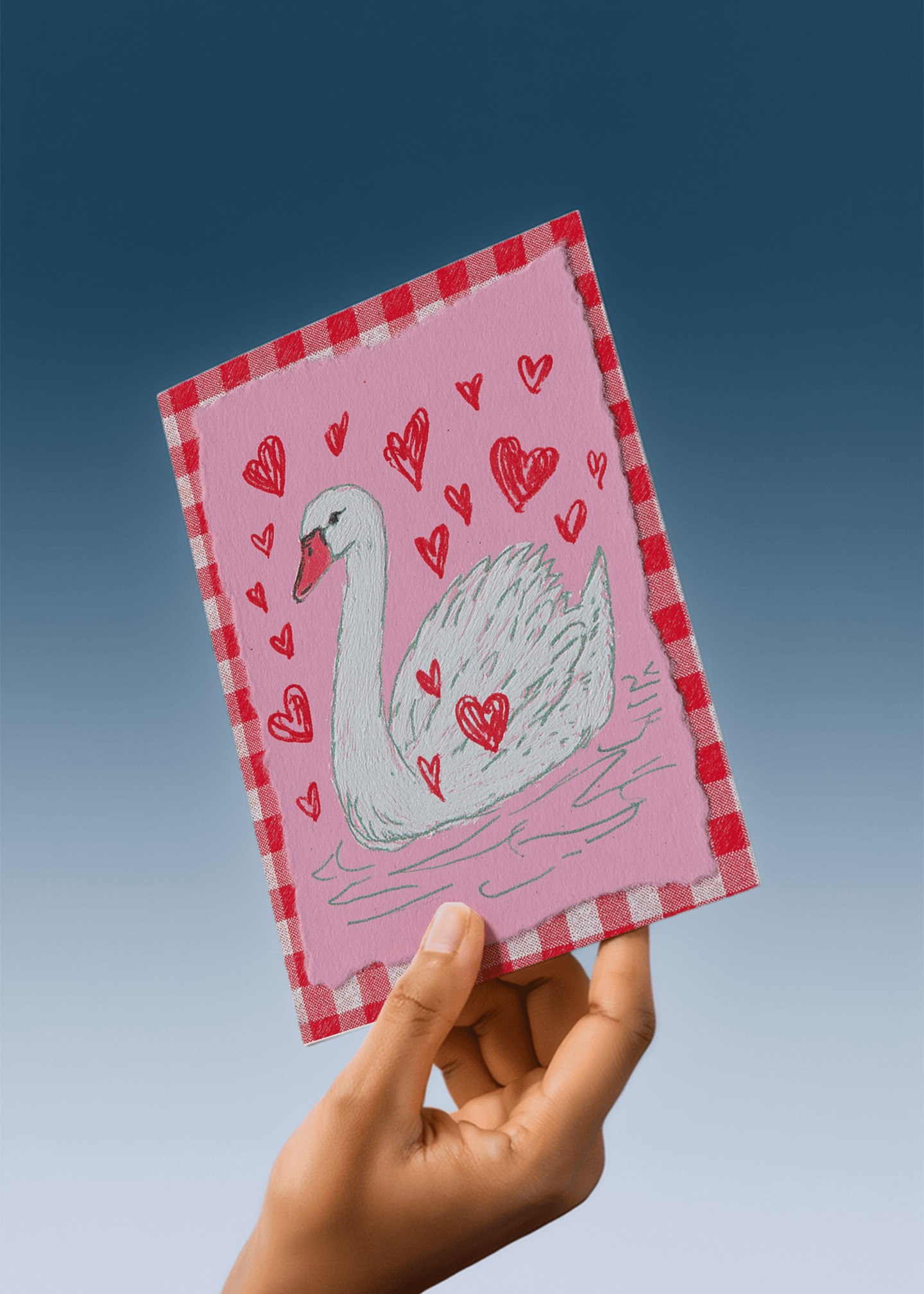 Swan in Love Hearts Scene mockup 4