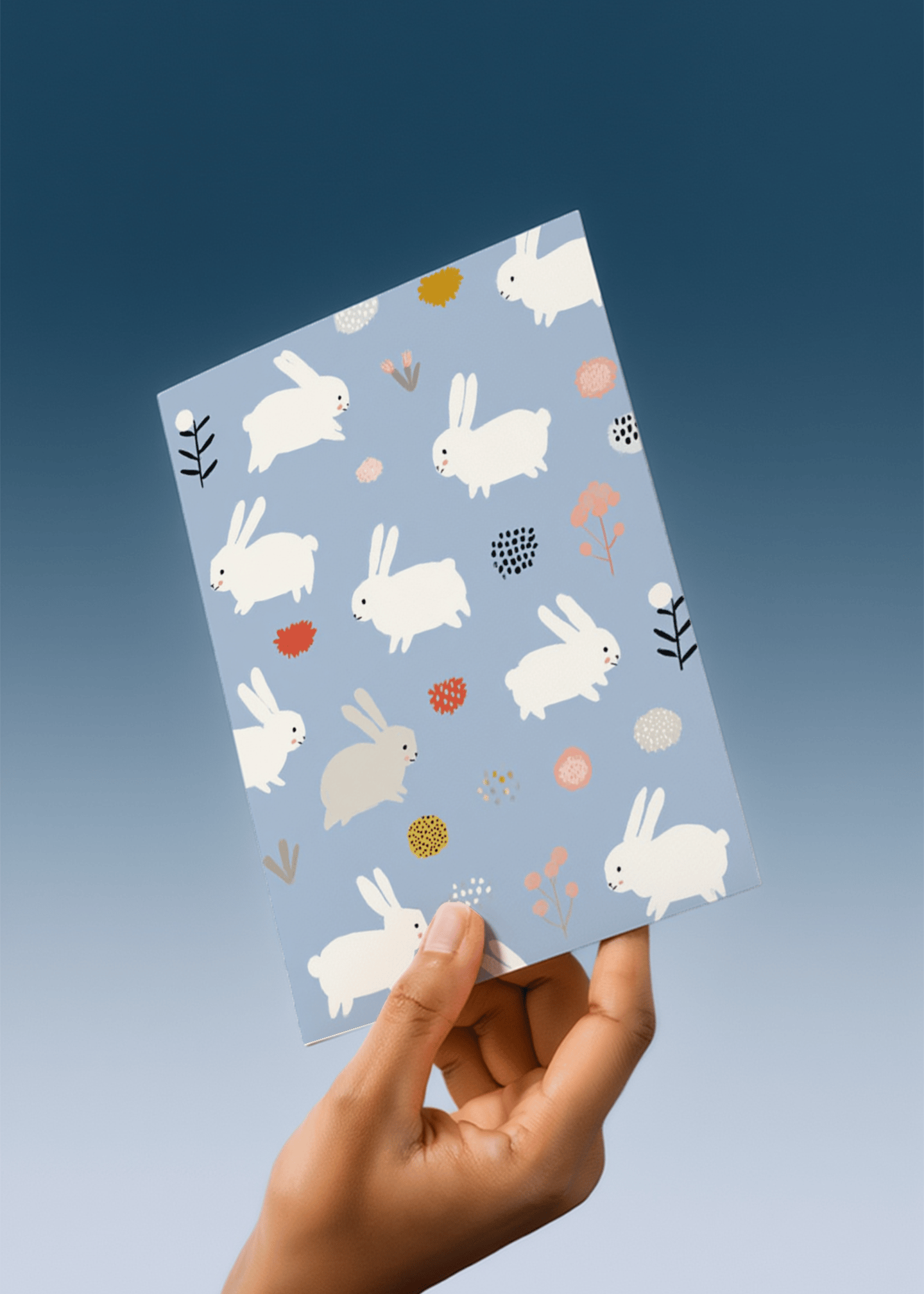Adorable Bunny Celebration Card mockup 4