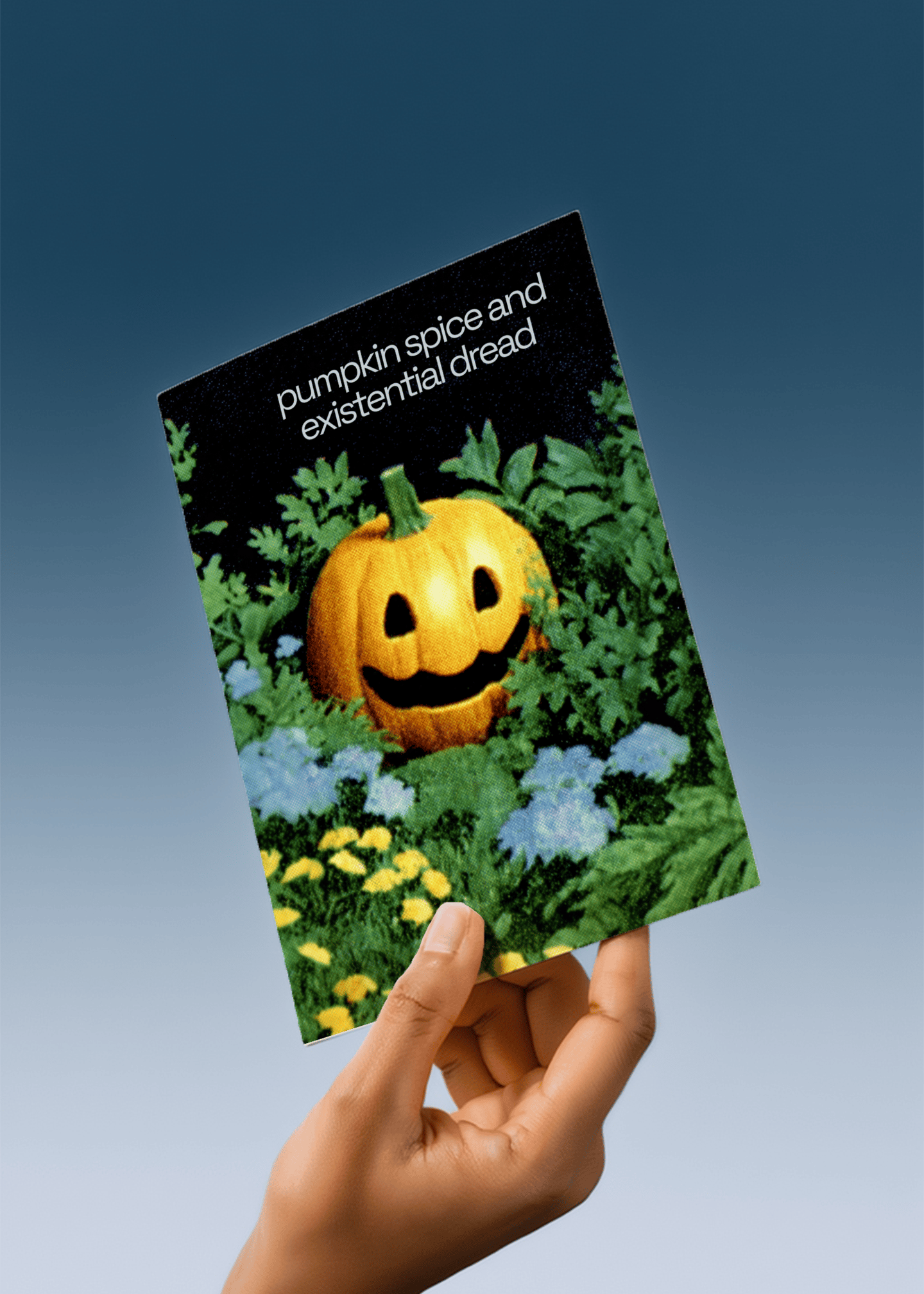 Pumpkin Spice & Humor Greeting mockup 4