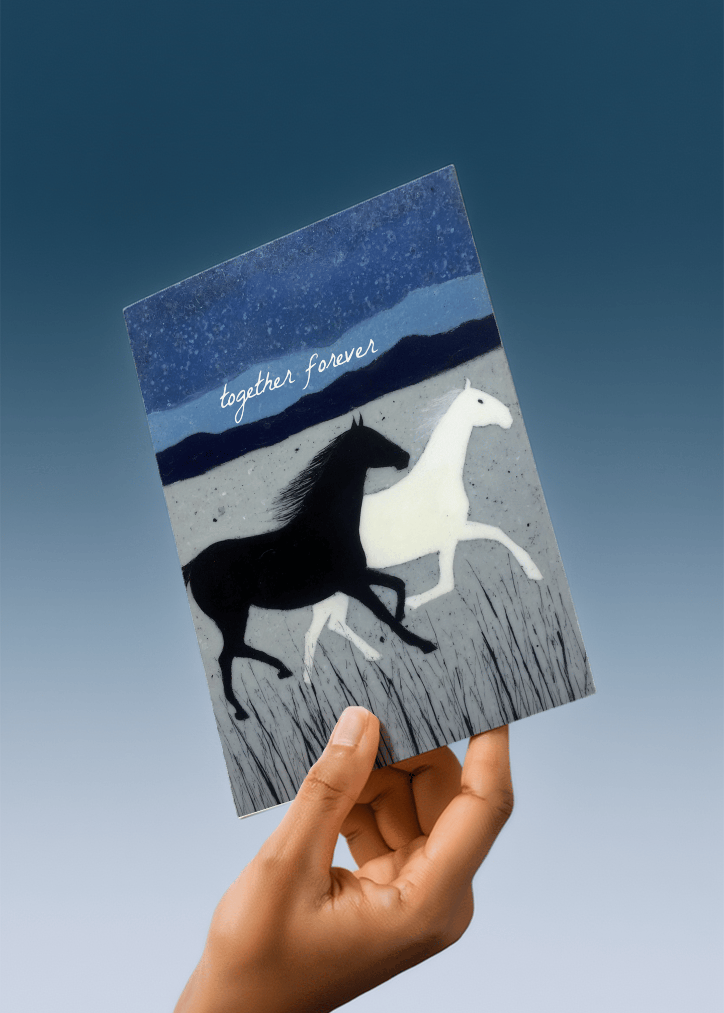 Together Forever Horse Card mockup 4
