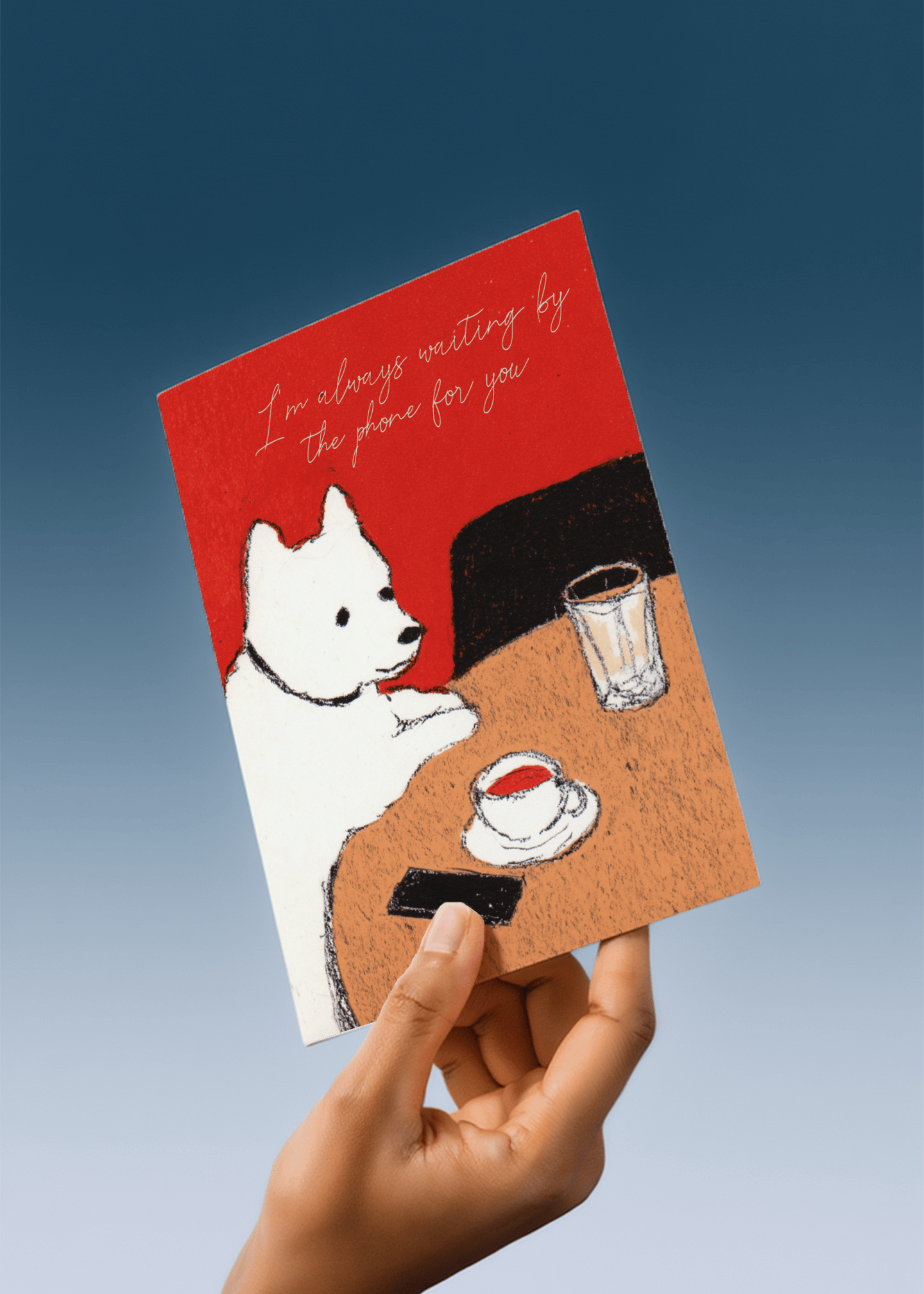 Waiting by the Phone Card mockup 4