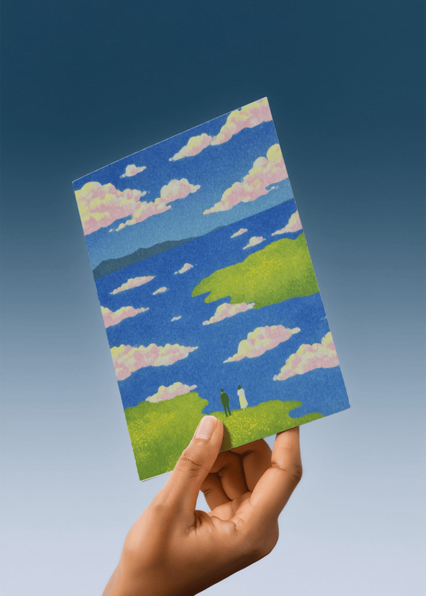 Serene Landscape Love Card mockup 4