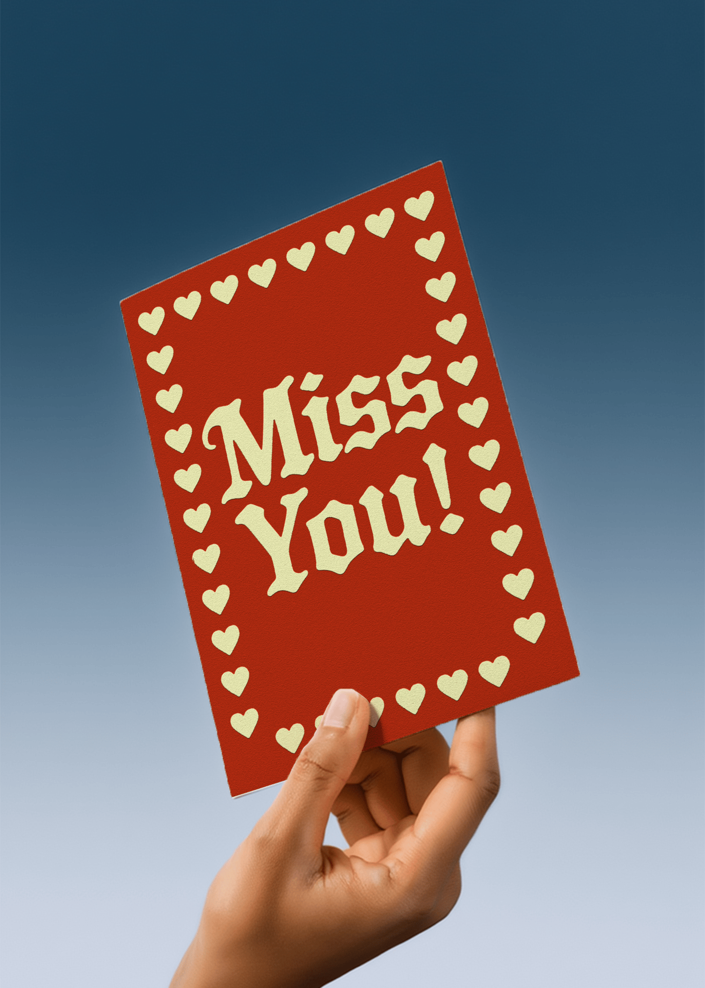 Miss You Heart Border Card mockup 4