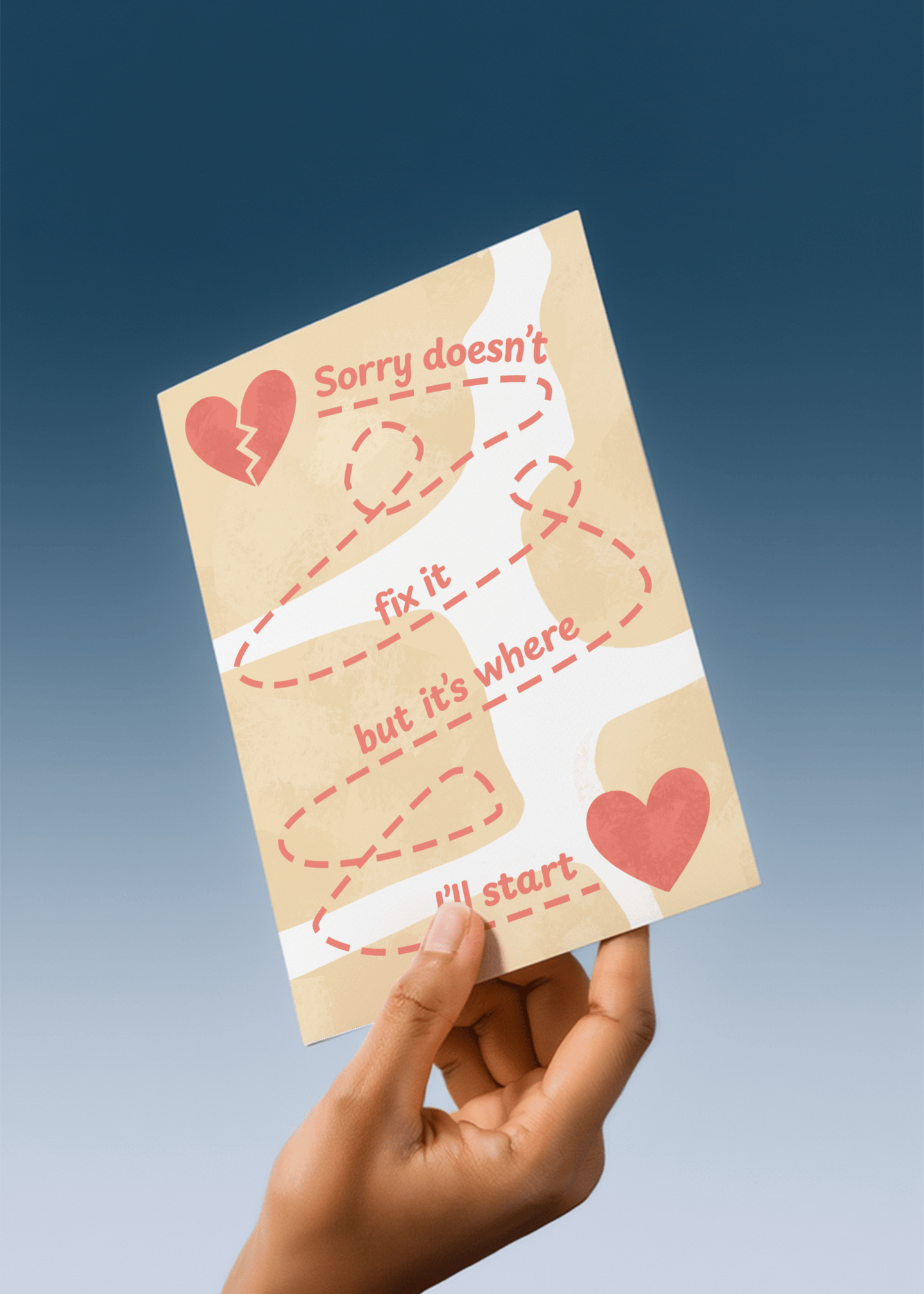 Sorry Is Just the Start Card mockup 4