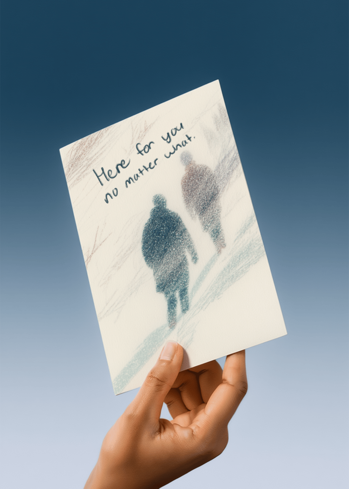 Here for You No Matter What Card mockup 3