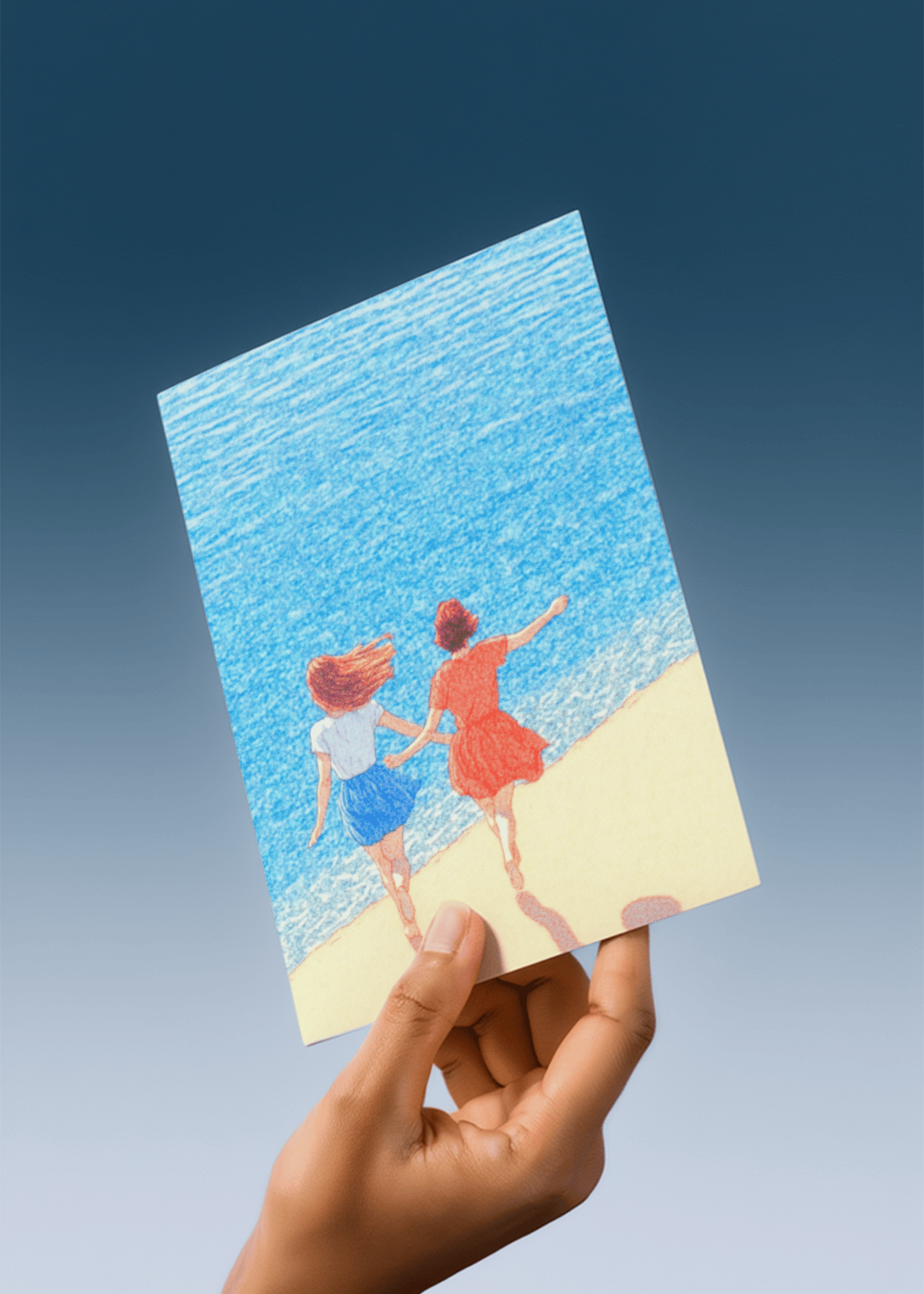 Running Into the Sea With You Card mockup 4