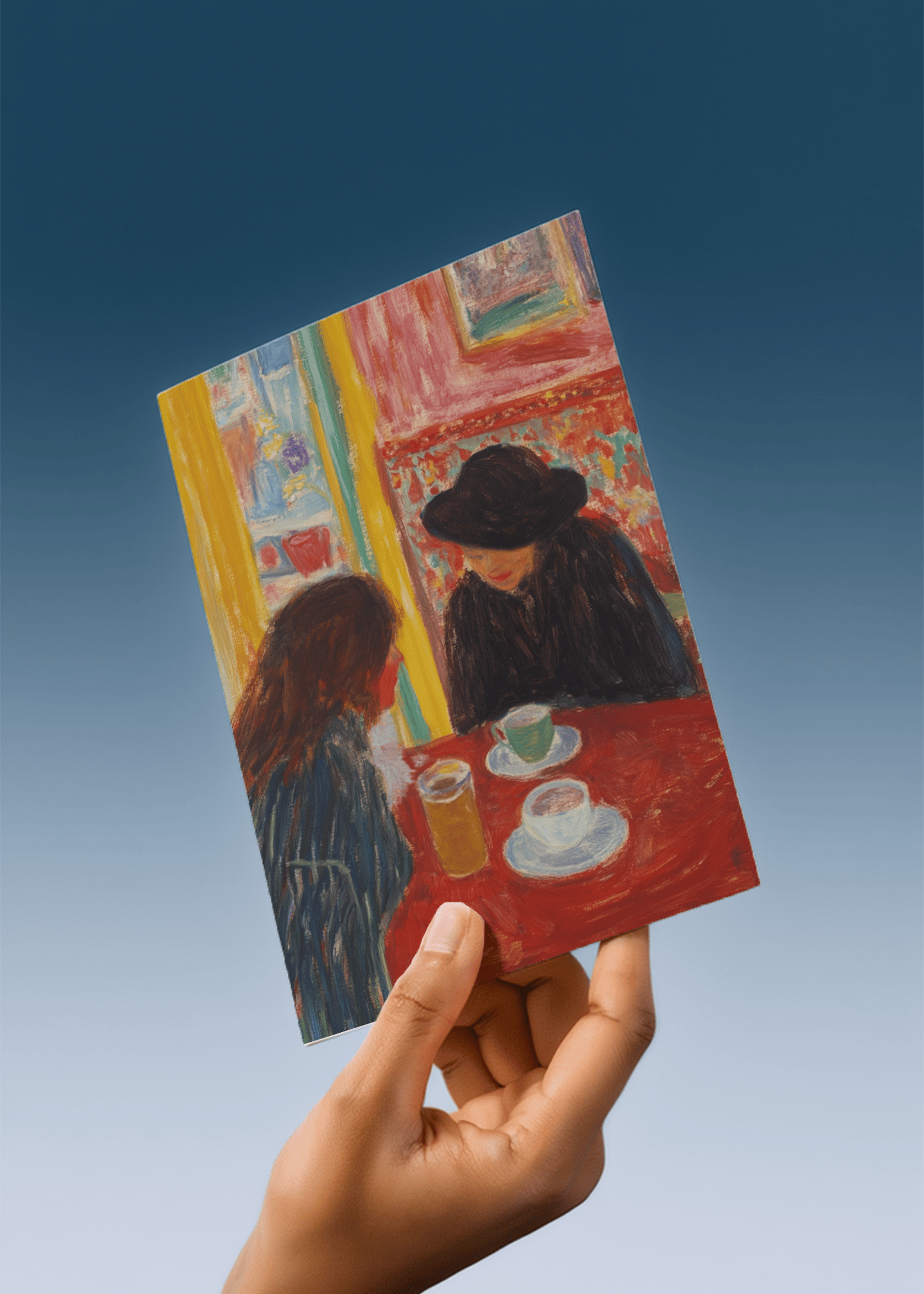 Café Conversation Friendship Card mockup 3