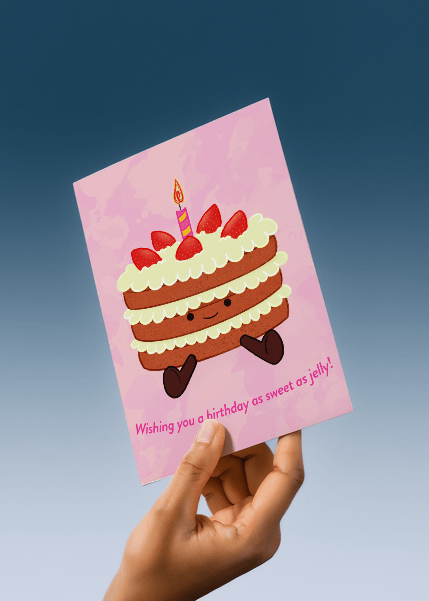 Sweet As Jelly Birthday Cake Card mockup 4