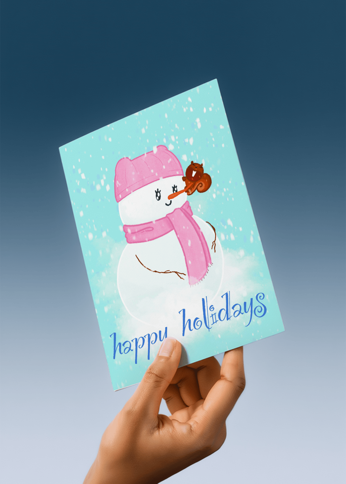 Snowman Happy Holidays Card mockup 4
