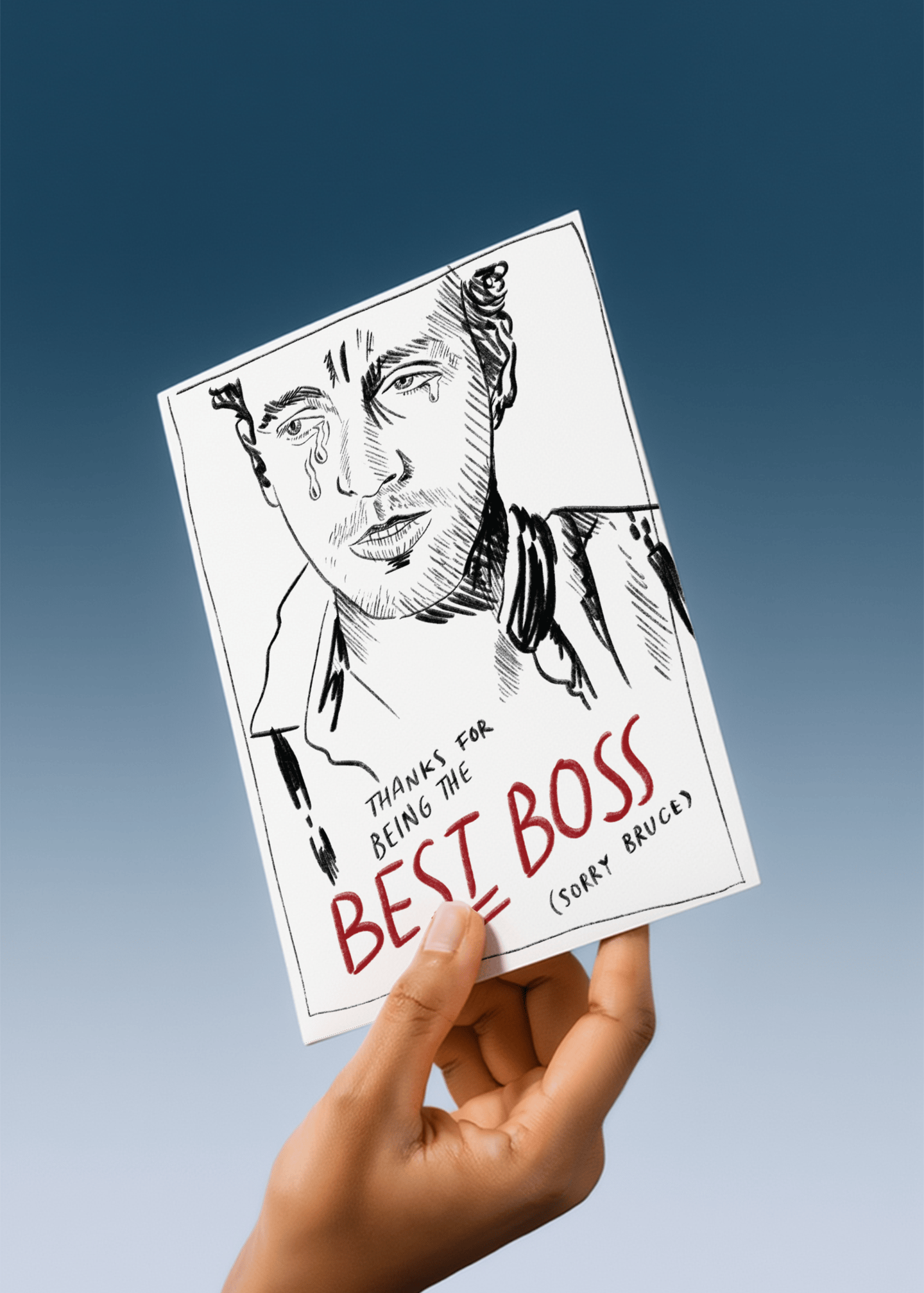 Thanks for Being the Best Boss (Sorry Bruce) Card mockup 3