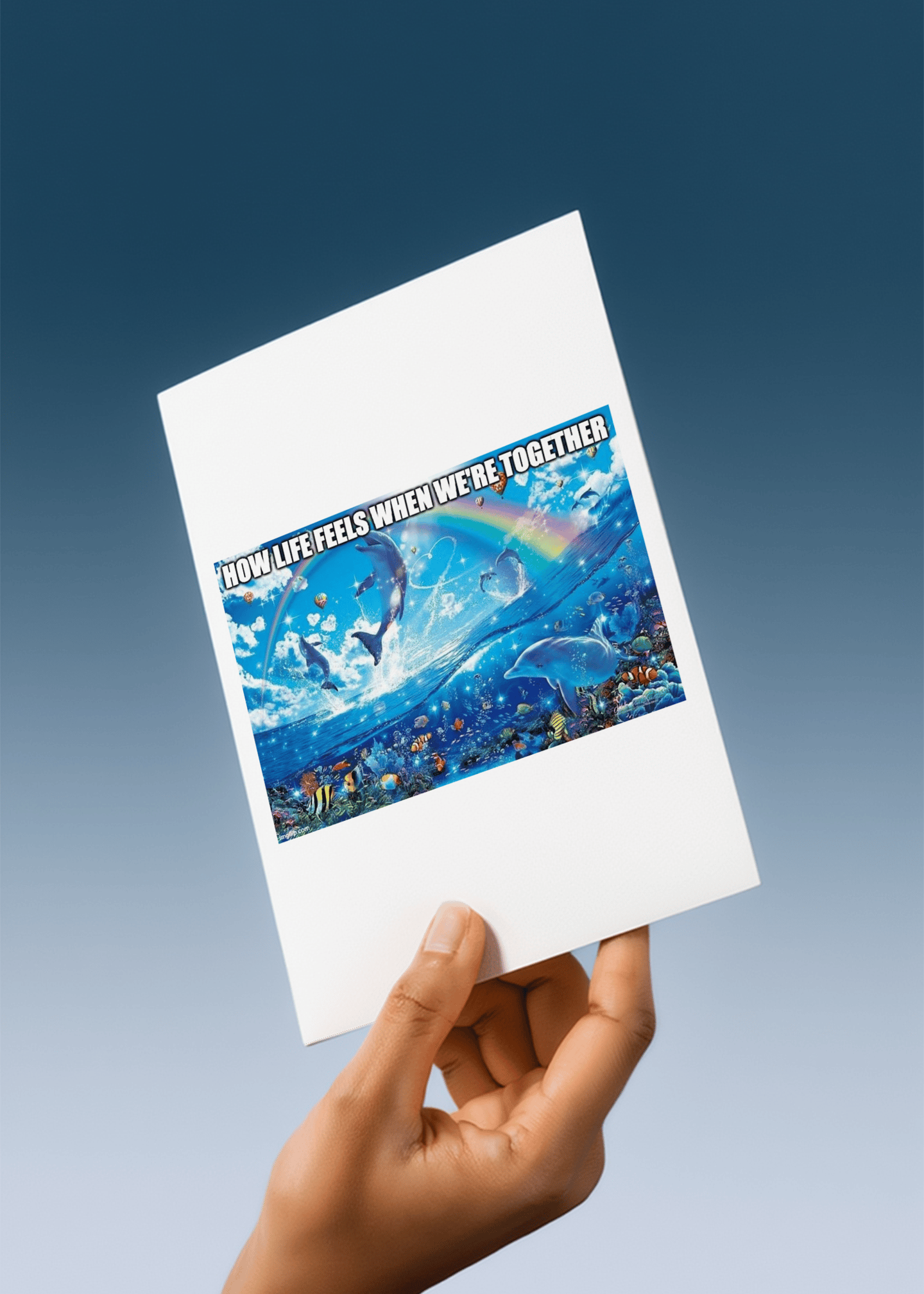How Life Feels With You Card mockup 4