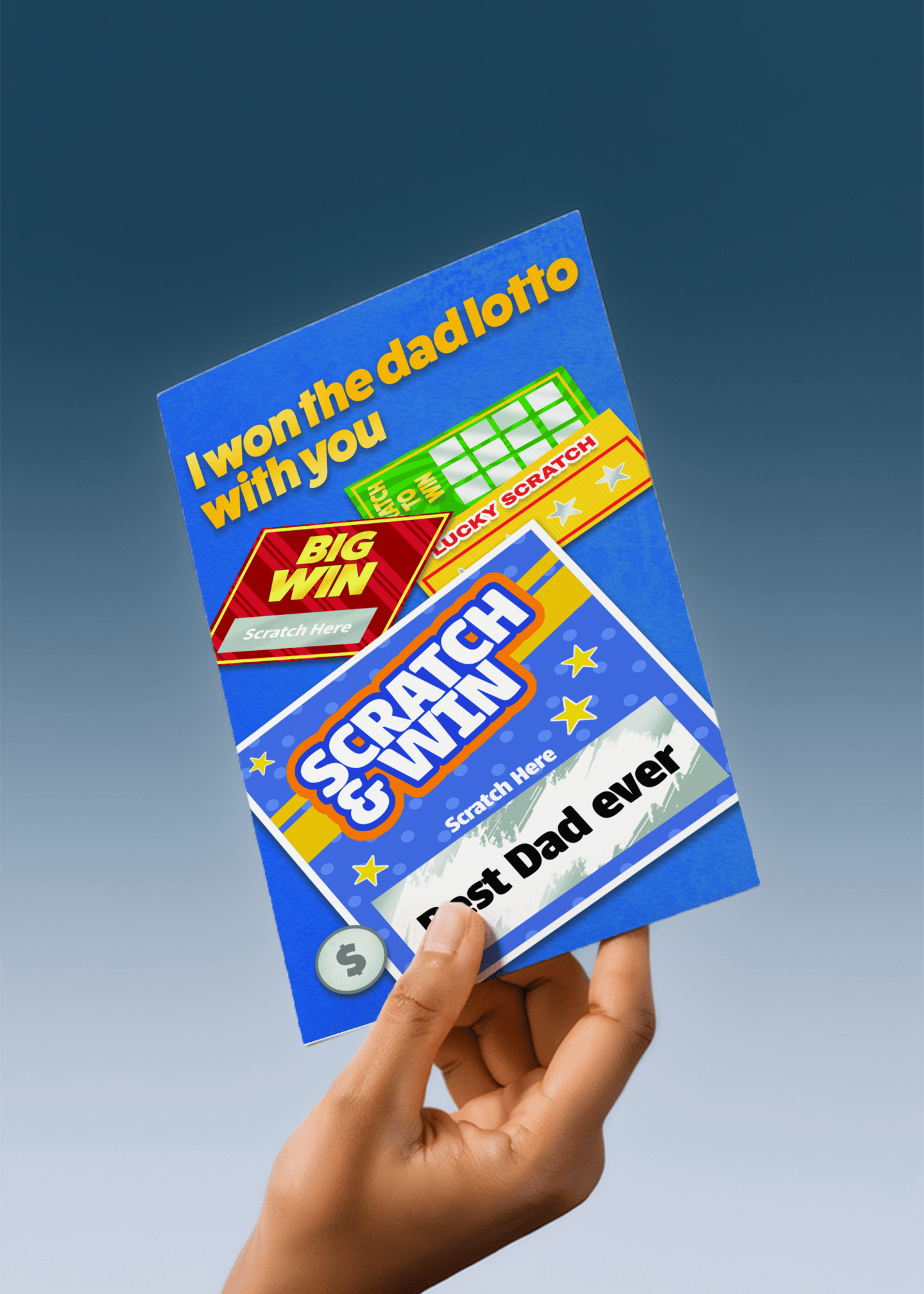 I Won the Dad Lotto Card mockup 4