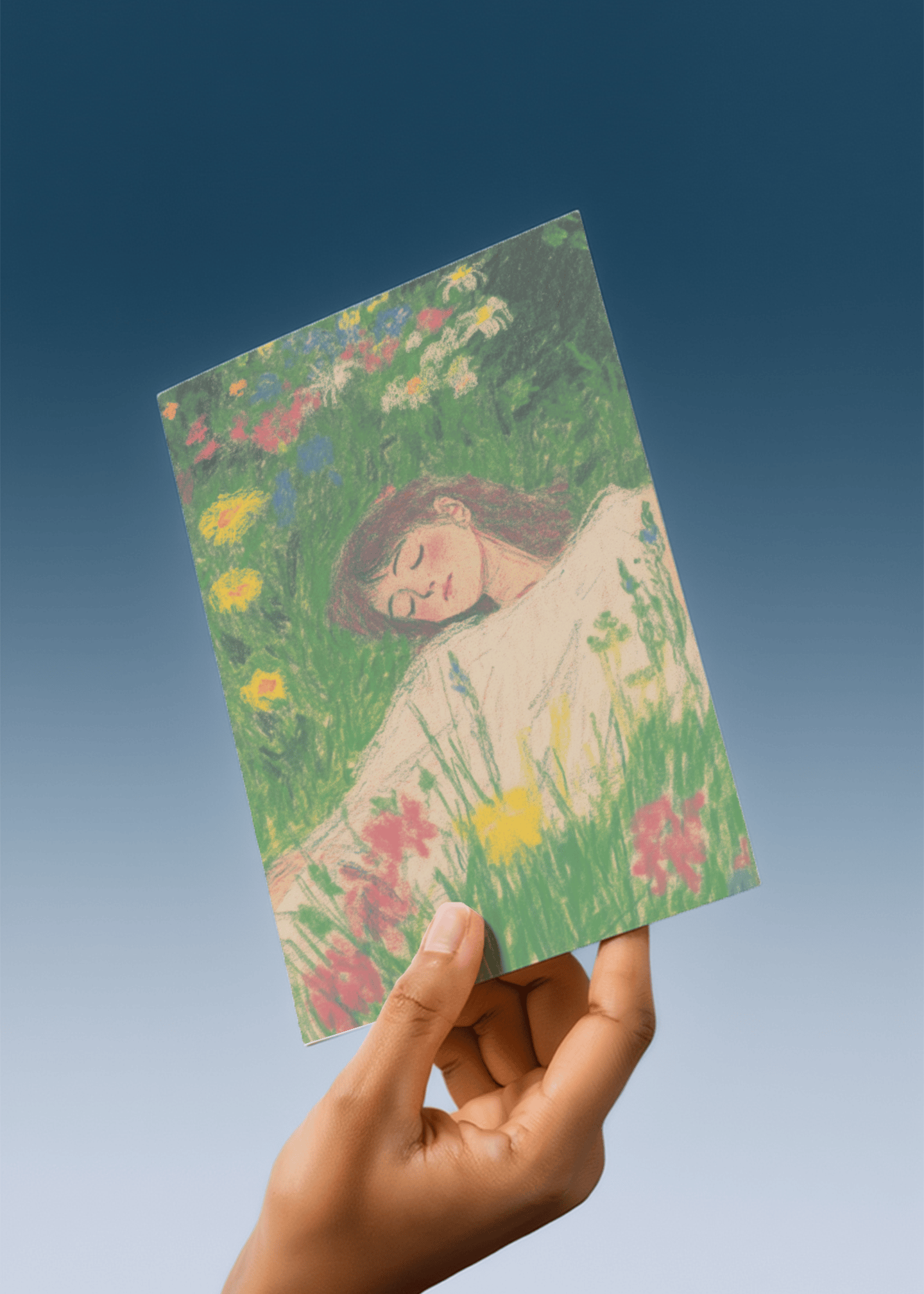 Resting in Flowers Card mockup 3