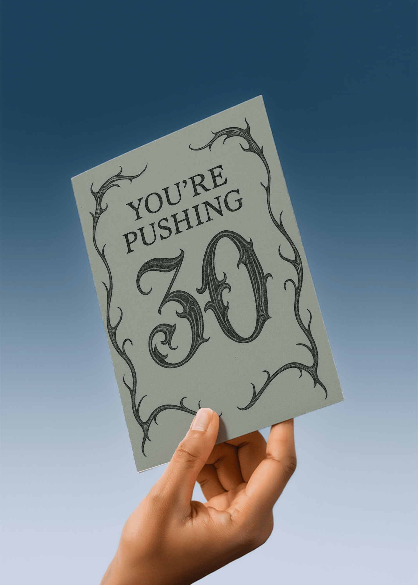 Pushing Thirty Birthday Card mockup 4