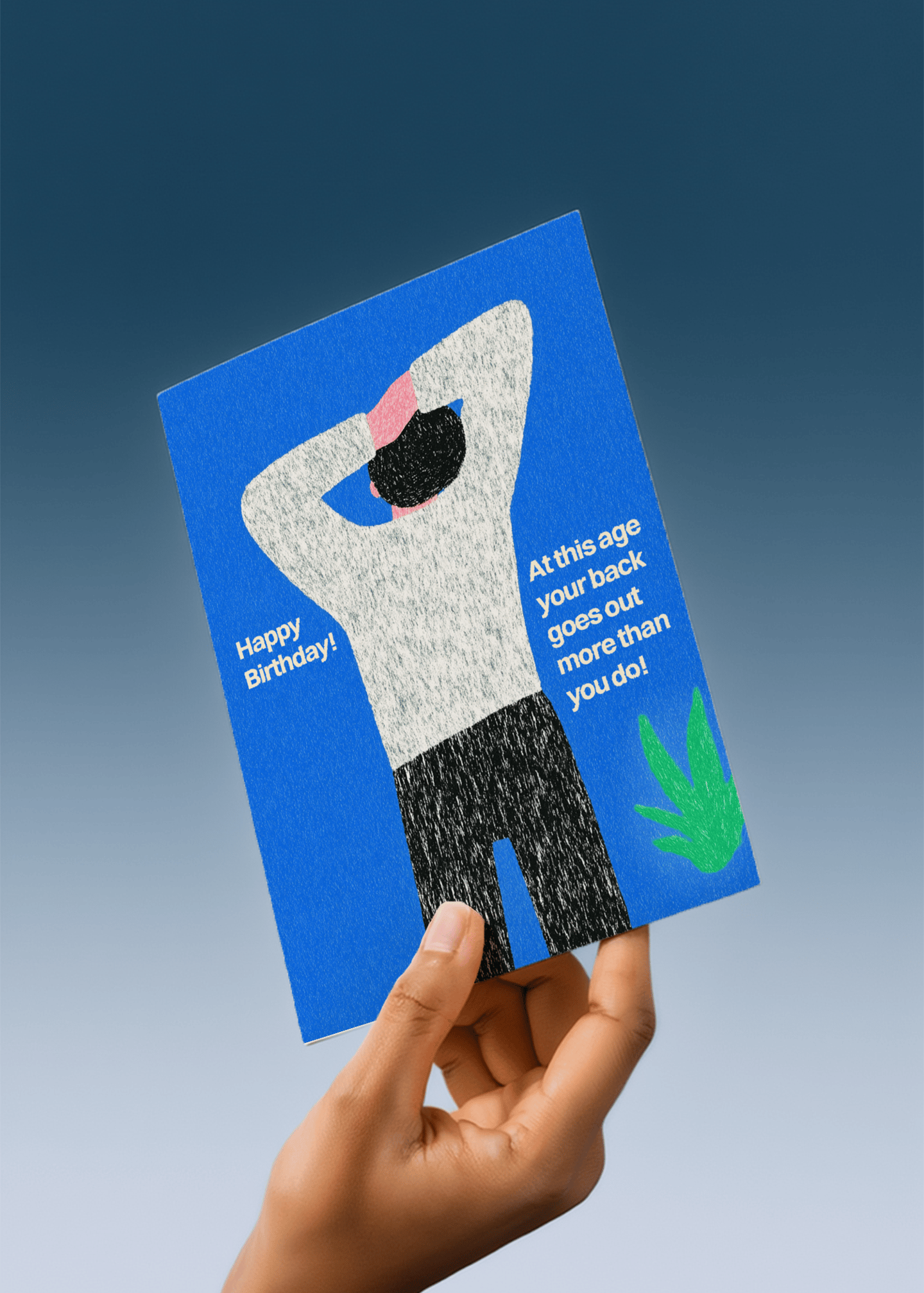 Back Goes Out Birthday Card mockup 3