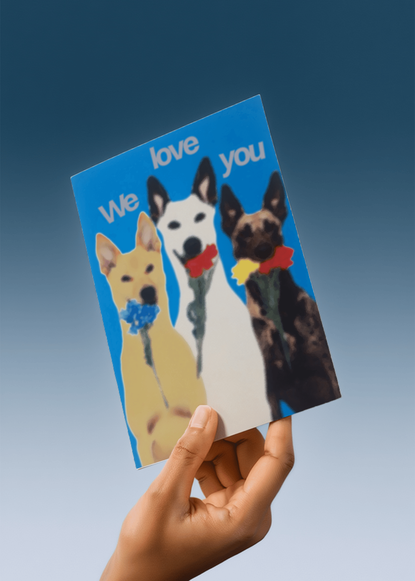 We Love You Dogs Card mockup 4