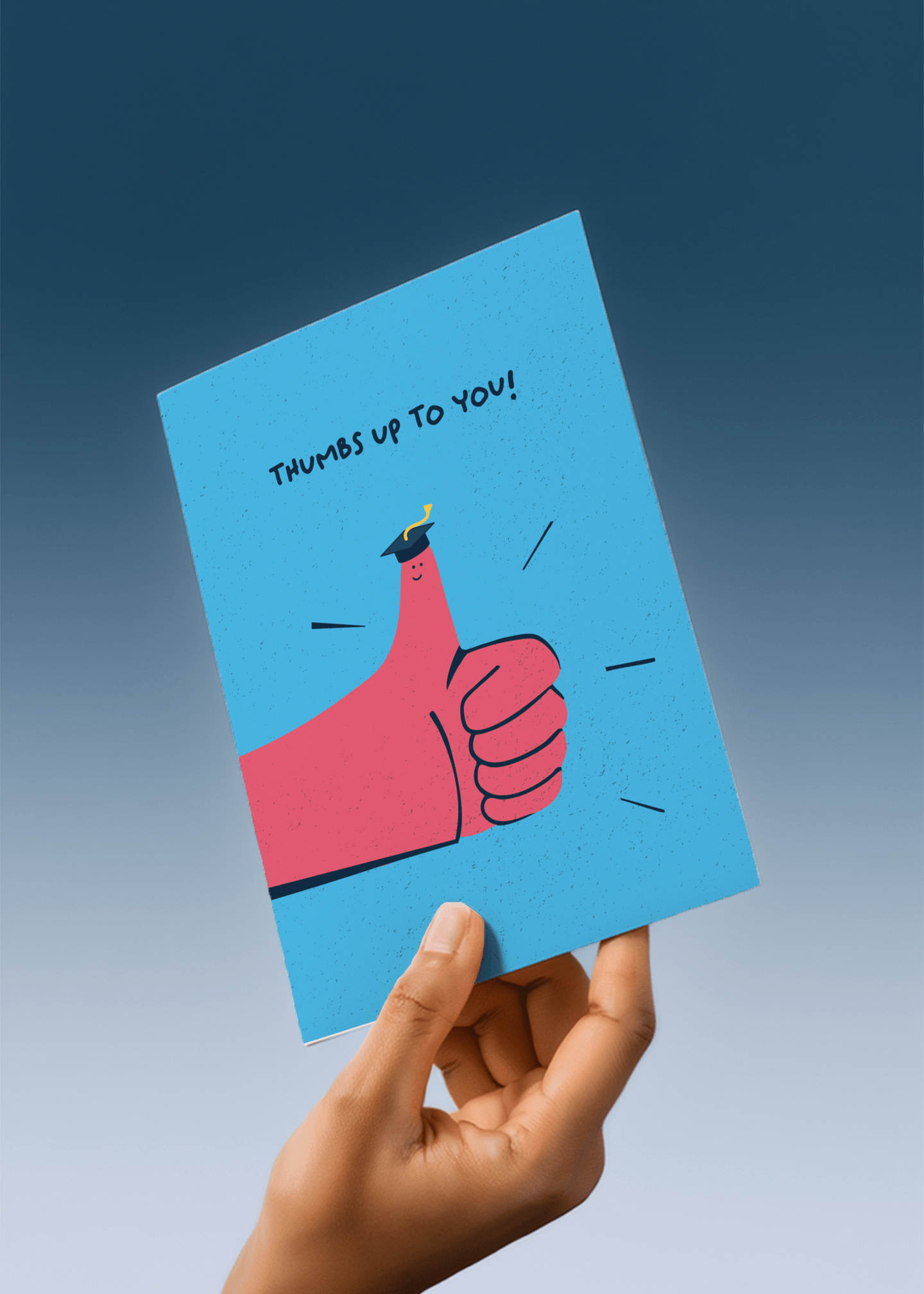 Thumbs Up Grad Card mockup 4