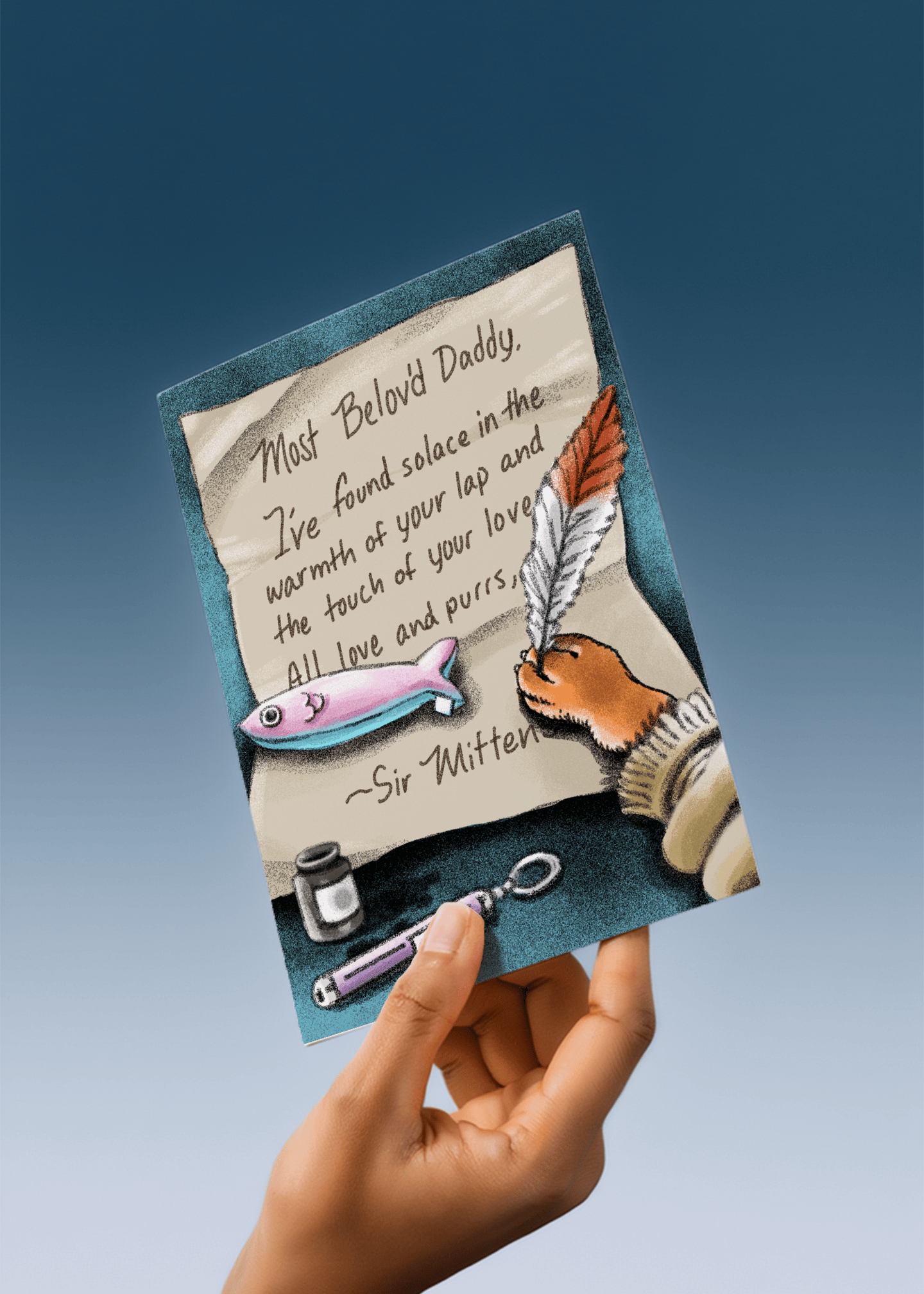 Most Beloved Daddy Cat Card mockup 4