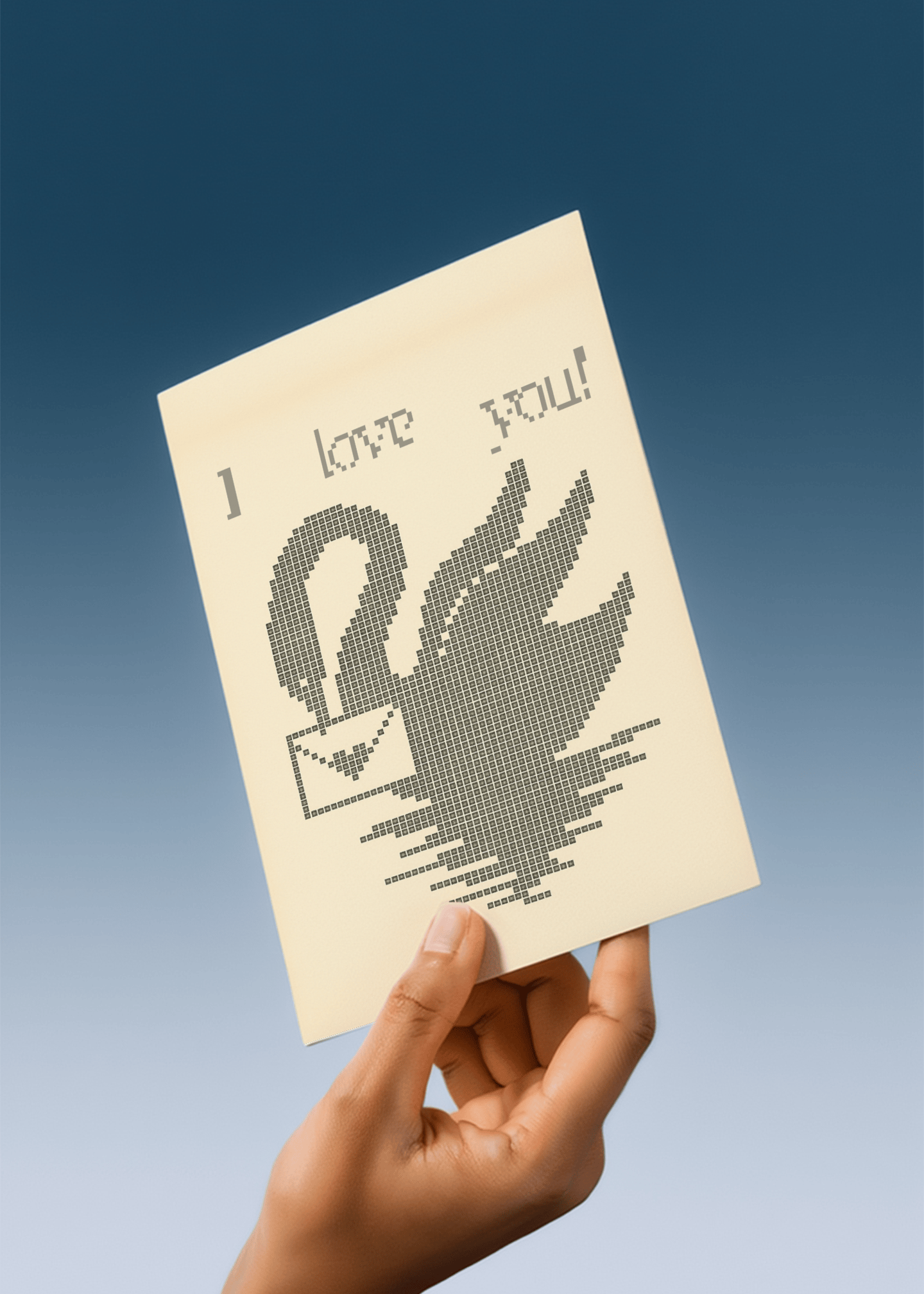 Pixel Love Swan Card mockup 4