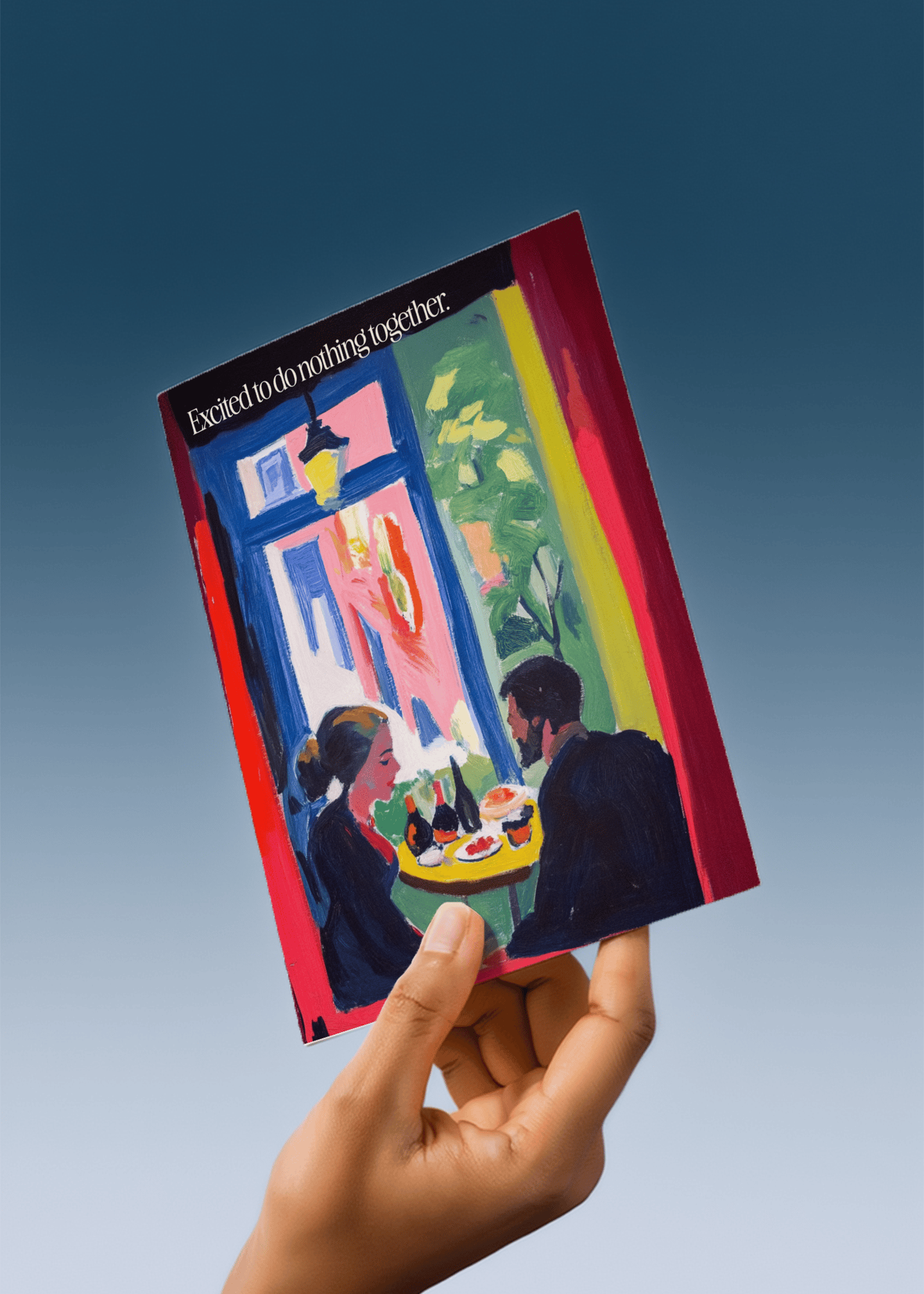 Excited to Do Nothing Together Card mockup 4