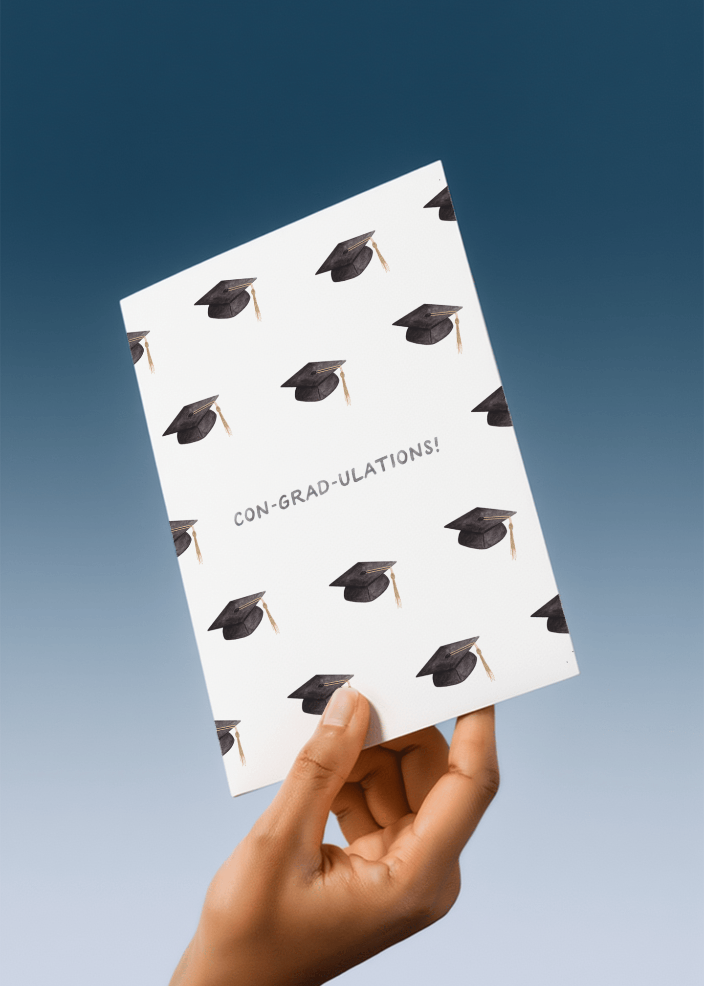 Con-Grad-ulations Graduation Cap Card mockup 4