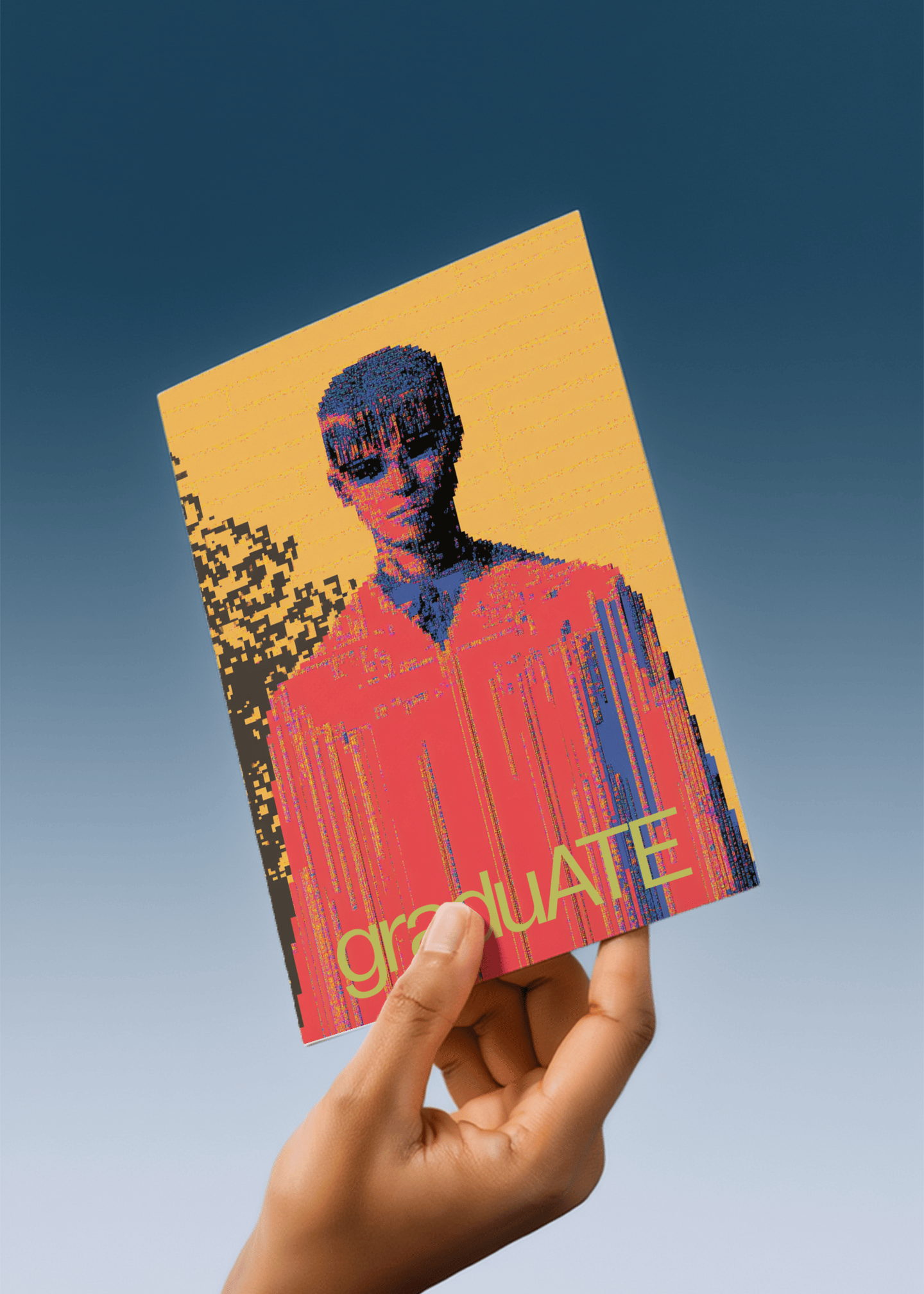 Glitched Out GraduATE Card mockup 4