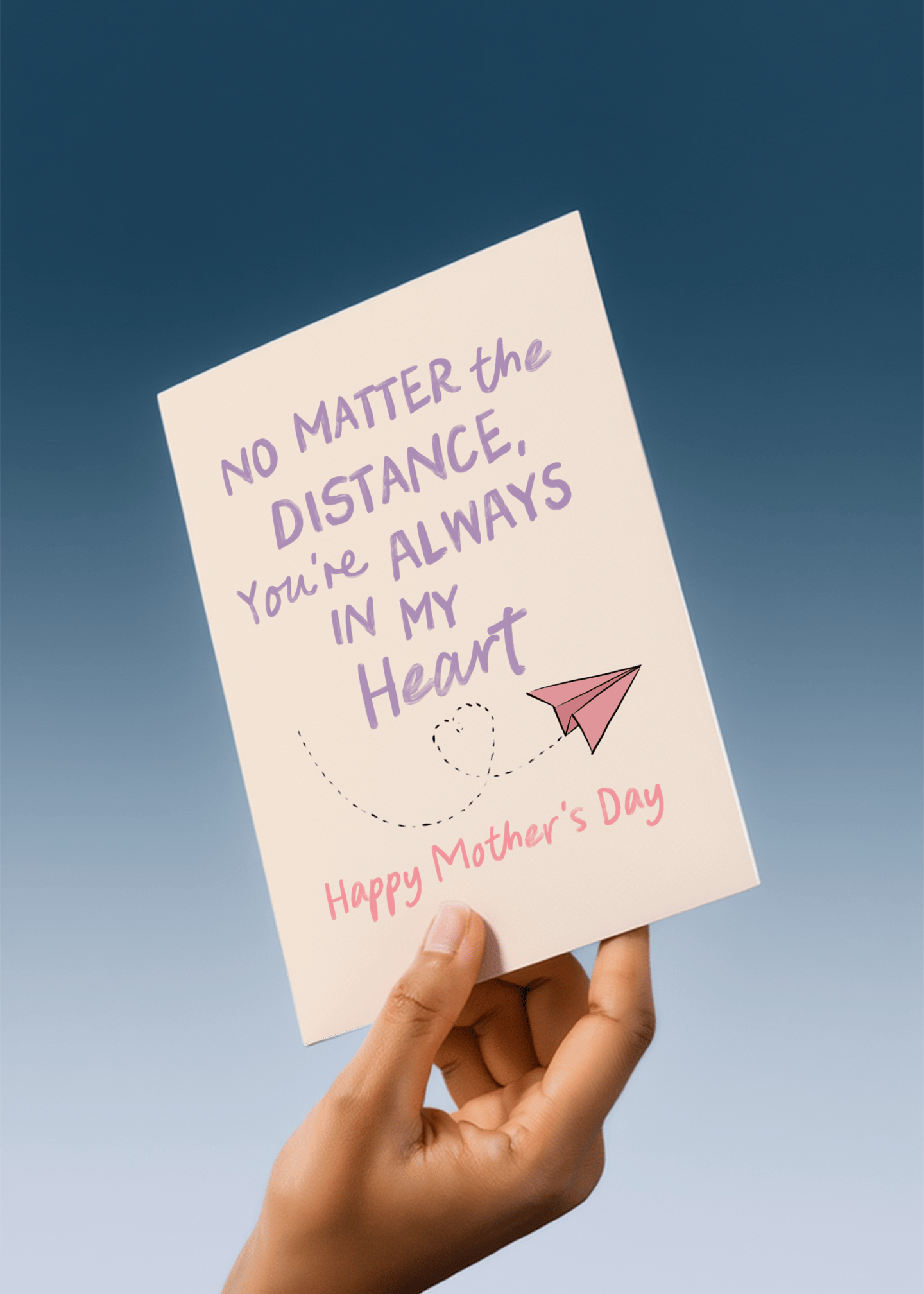 Always in My Heart Distance Mom Card mockup 4