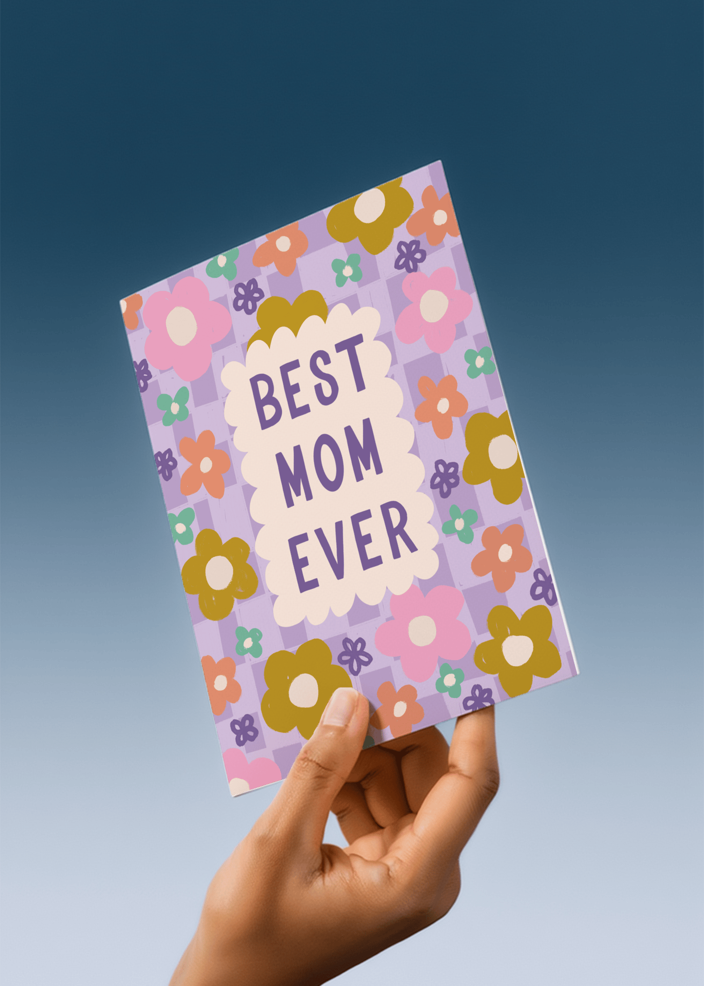 Best Mom Ever Floral Card mockup 4
